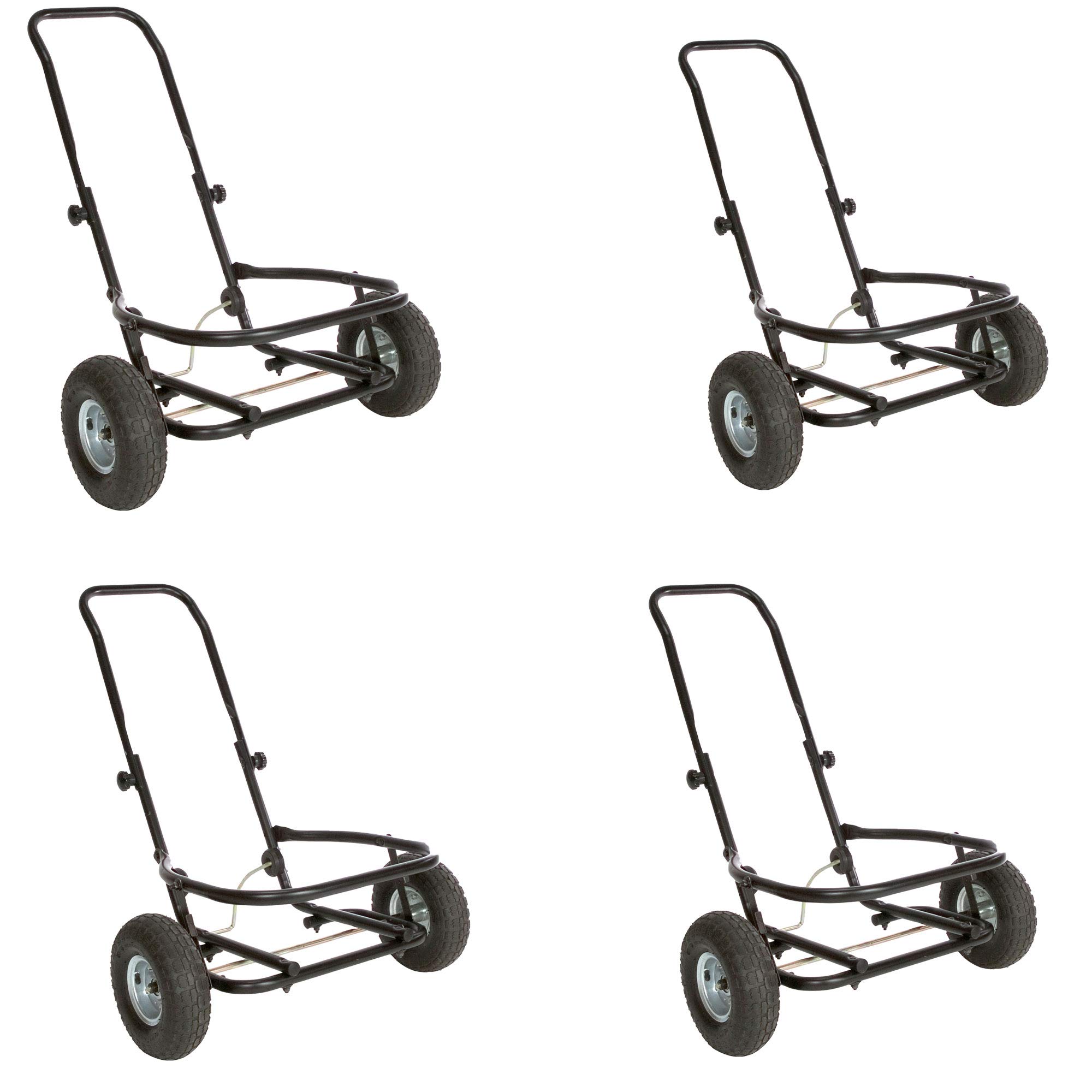 Little Giant CA500 Heavy Duty Multipurpose 350 Pound Capacity Muck Cart for 70 Quart Tubs with Kickstand, Black (4 Pack)