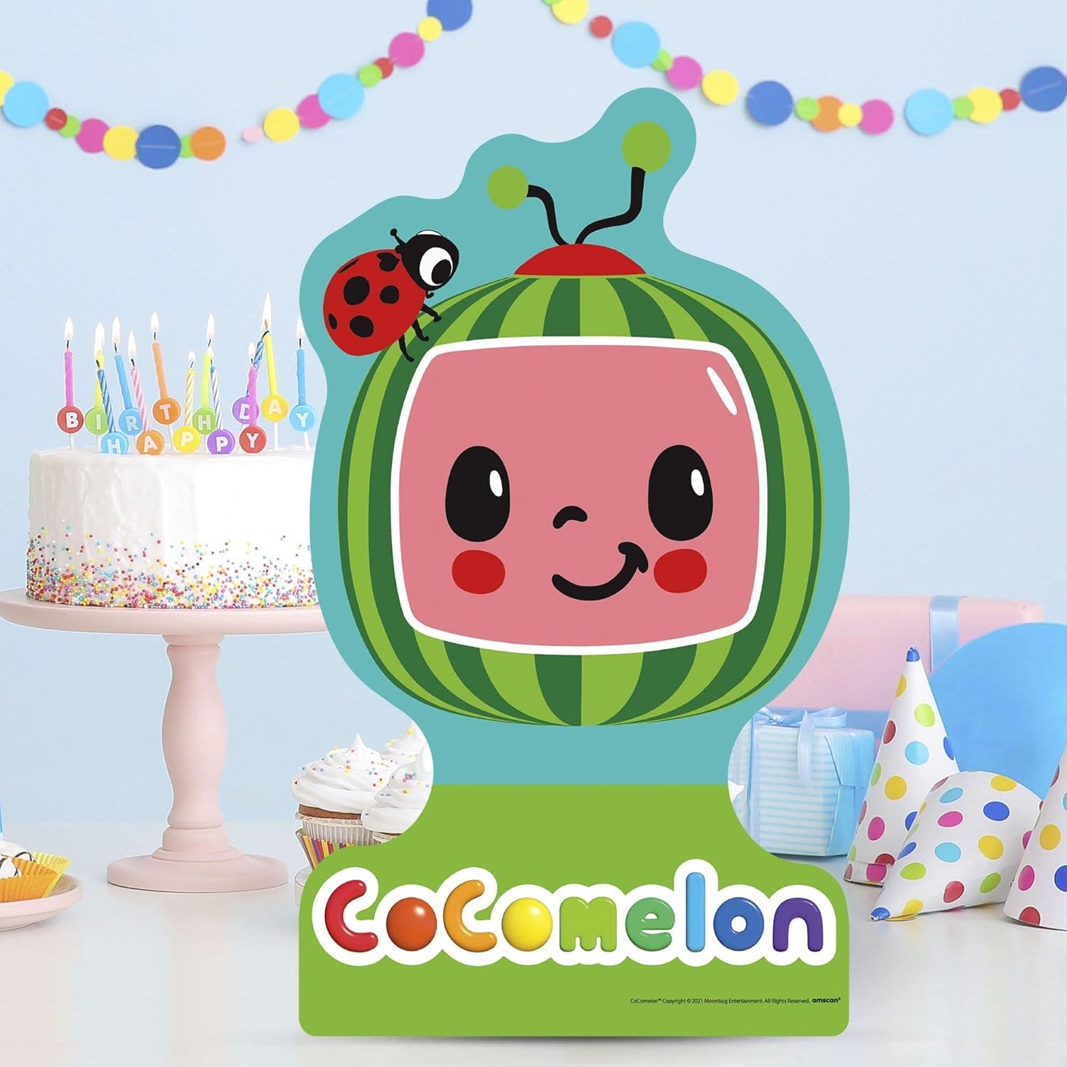 Party City Watermelon Logo Cardboard Cutout Centerpiece, Freestanding