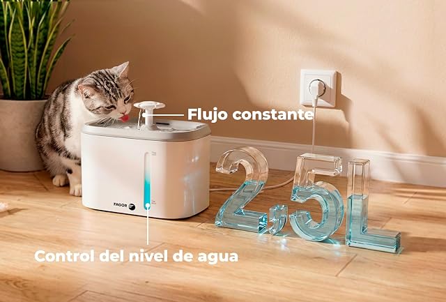 Foto 2 de 5 de Fuente Automática 2.5L para Gatos y Perros, Bebedero con filtración, Bomba silenciosa