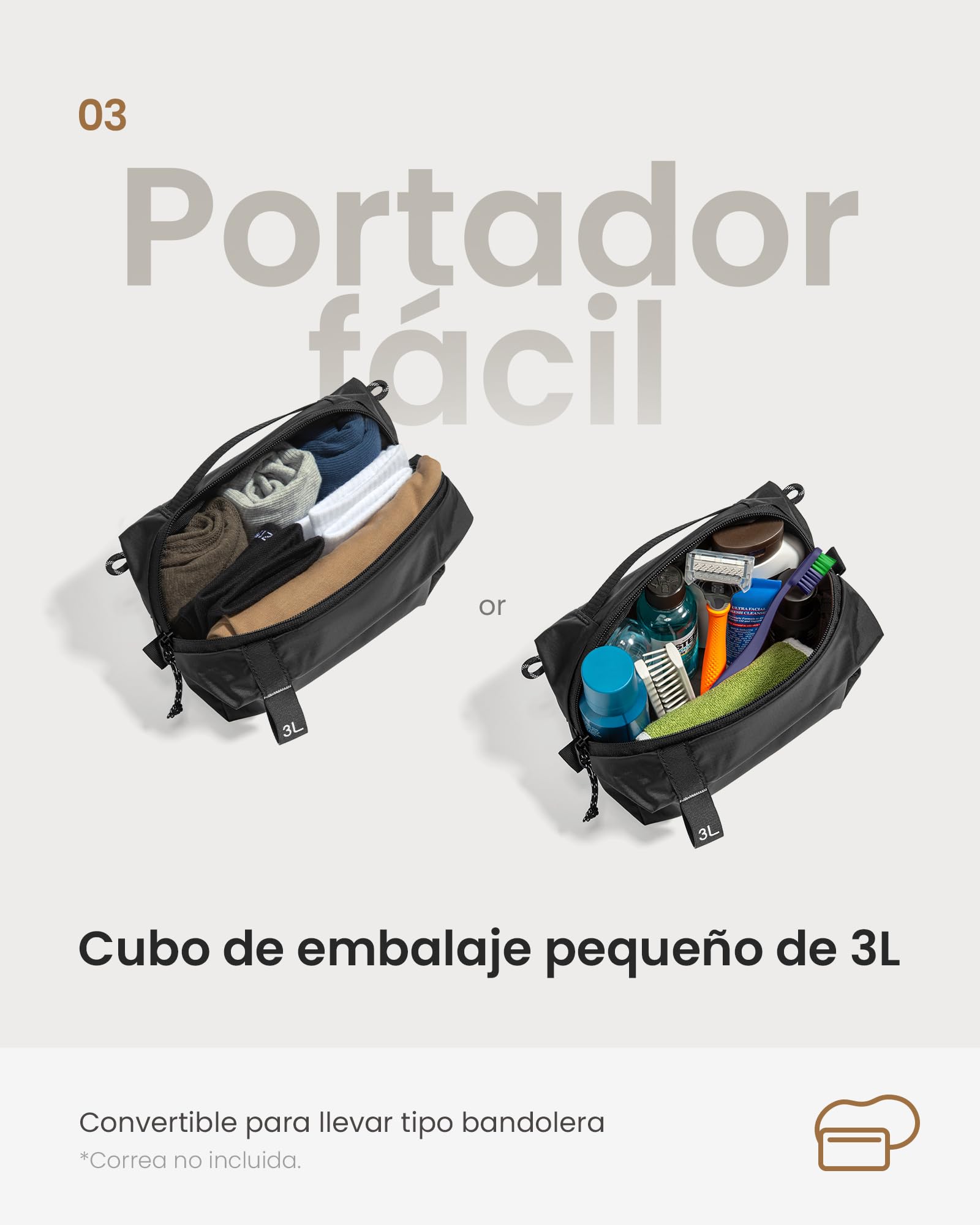 tomtoc Organizador de Maleta Viaje 3 Piezas, Packing Cubes Expandibles con Compresión, Bolsas de Viaje Resistentes a Olores, Organizadores de Equipaje Travel Accesorios Ligeros para Mochila y Maleta