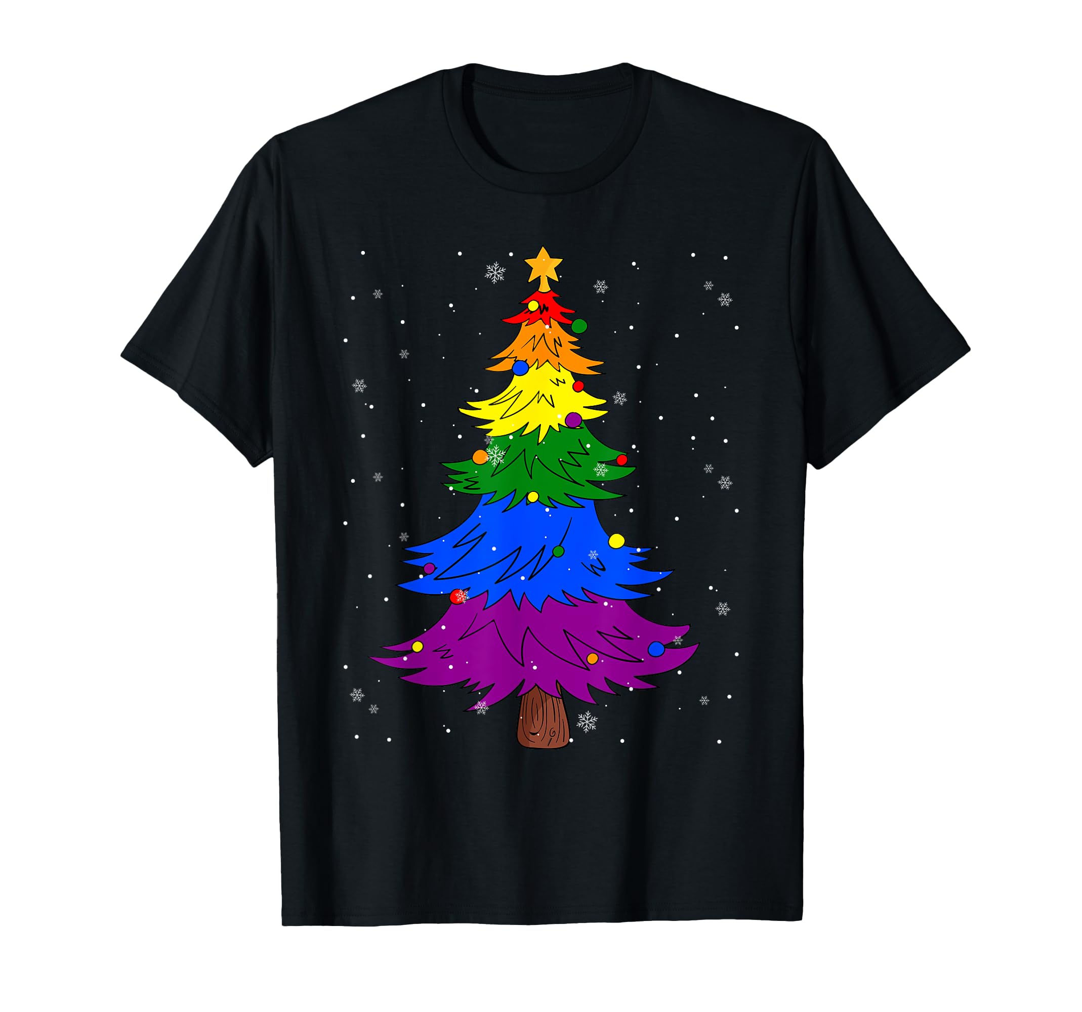 Funny Rainbow LGBT Gay Pride Flag Christmas Tree Christmas T-Shirt