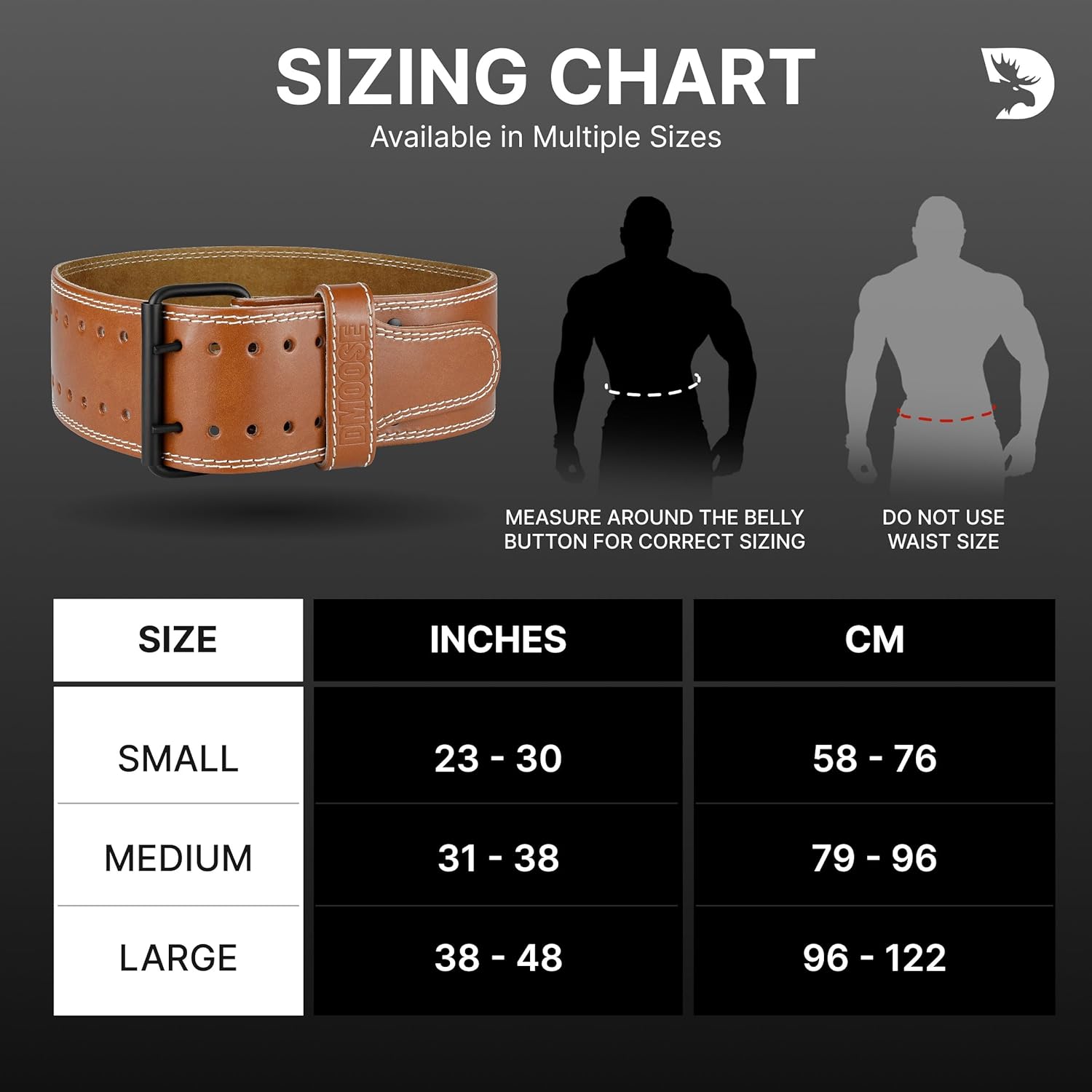 DMoose Fitness Weight Lifting Belt for Lower Back Support - 5mm Thick Genuine Leather Gym Belt for Squats, Deadlifts & Powerlifting - Double Prong Buckle with 10 Holes Adjustability for Men & Women - Image 5