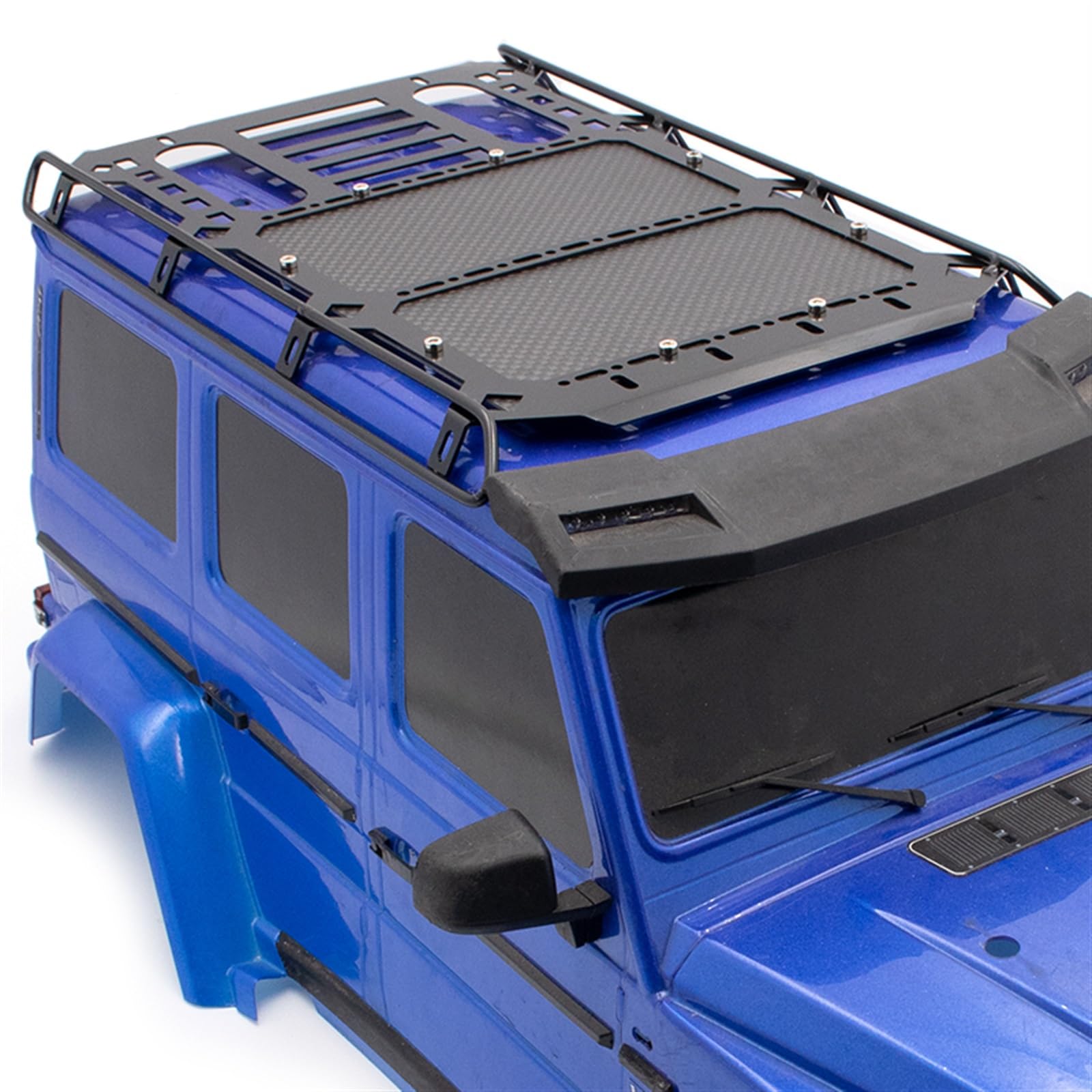 Metalowy bagażnik dachowy wyścigowy z panelem z włókna węglowego 253x168mm Ulepszenia Części Akcesoria RC Crawler Car, dla Traxxas, TRX4 G500 Bagażnik dachowy
