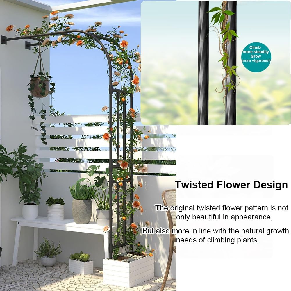 Treillis en métal résistant aux intempéries pour plantes grimpantes, 3 x 2,4 m, 1,8 x 2,4 n, 0,6 x 2,4 m, 3,5 x 2,67 m, décoration extérieure (blanc, 275 x 267 x 60 cm)
