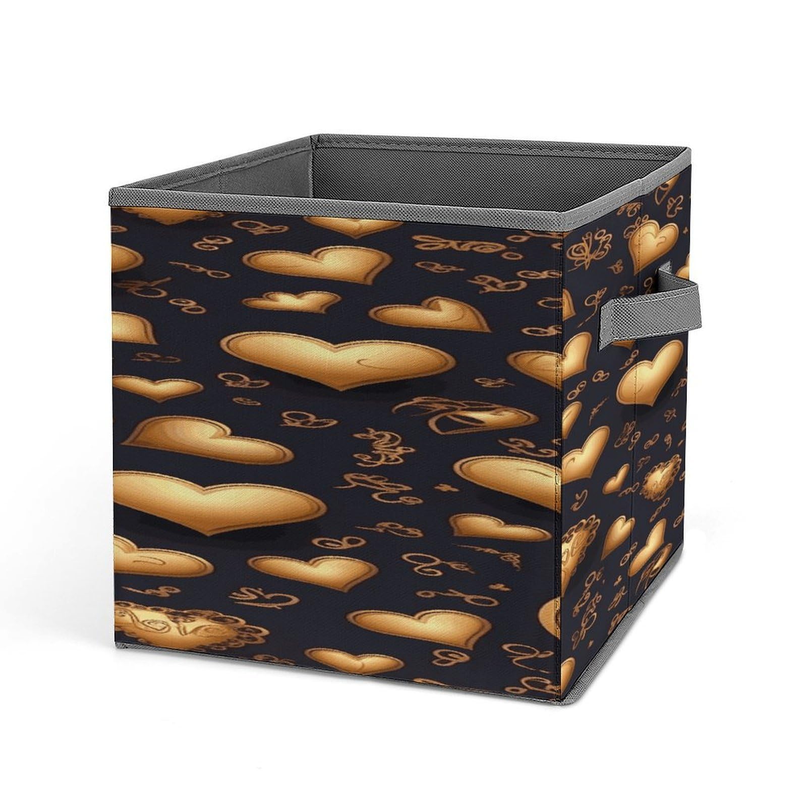 Fekiloot Style Golden Heart And Love Storage Bins Storage Baskets
