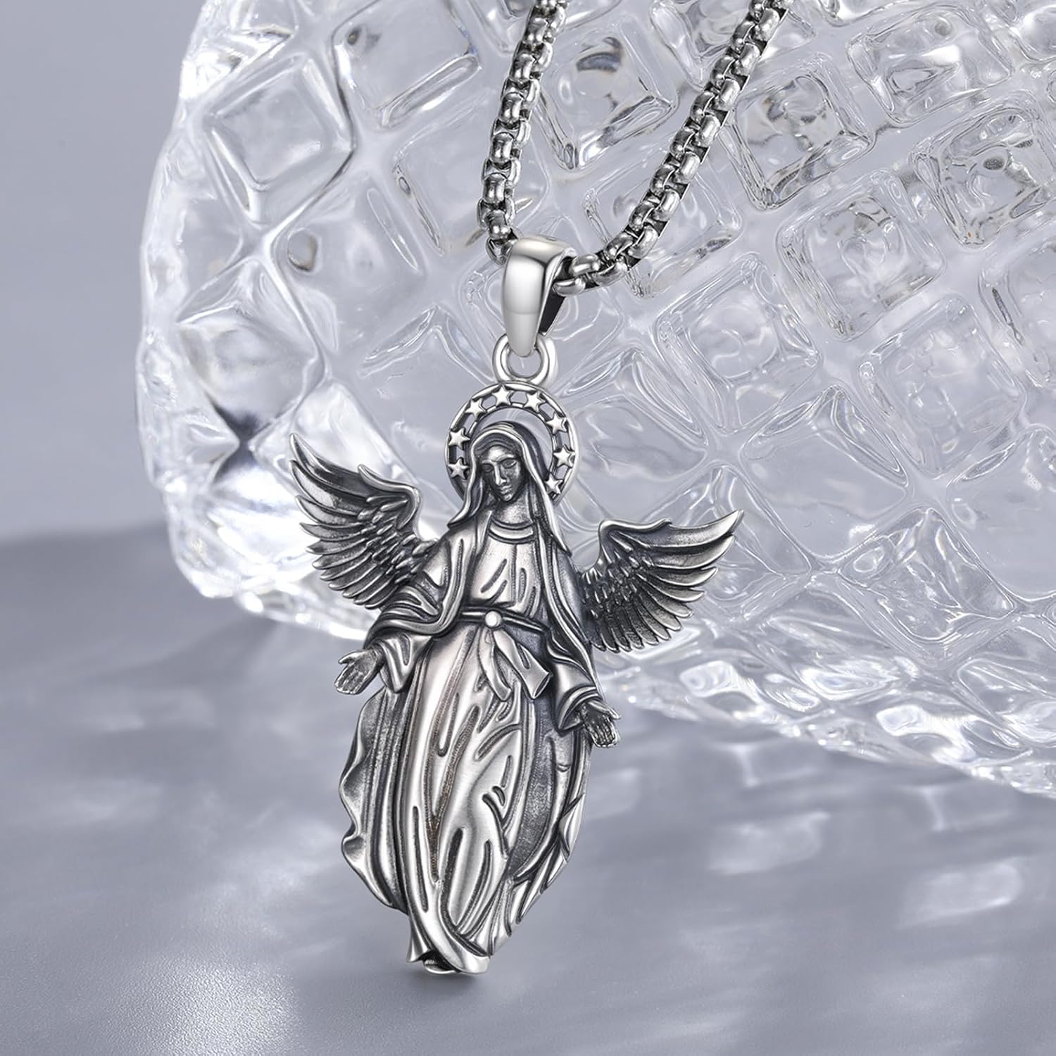 925 Sterling Silver Patron Saint Amulet Pendant Necklace Religion Protection Jewelry for Men Women - Image 3