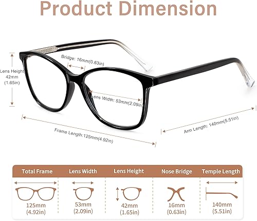 Miniatura 5 de Madison Avenue Gafas de lectura cuadradas vintage TR90 con bloqueo de luz azul para mujer, antirreflejosfatiga ocular