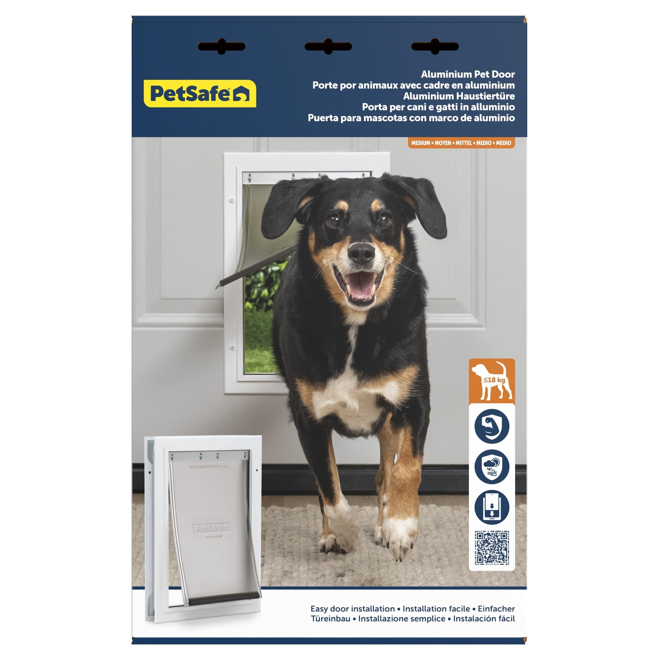 PetSafe Drzwi dla Zwierząt z Aluminium - Wytrzymała Rama, Wodoodporna Uszczelka, Prosta Instalacja DIY - Średnie