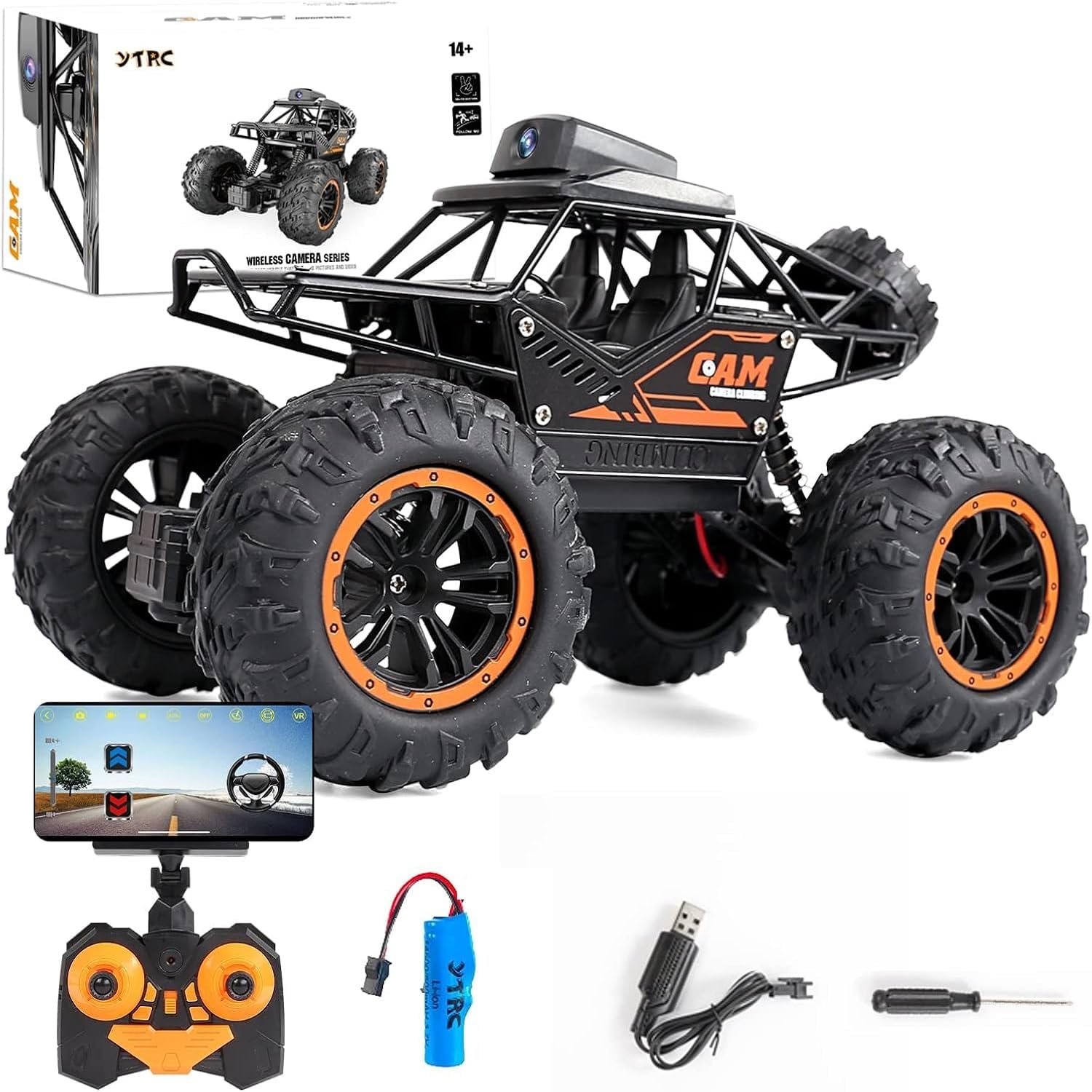 Pihura 2.4GHz 1/18 Scale 4WD Remote Control RC Car with FPV HD Camera | High-Speed Off-Road RC Toy Car for Adults and Kids | Durable, All-Terrain Racing Fun | First-Person View Experience 1