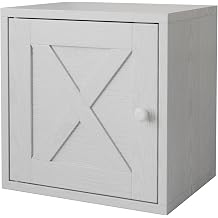 FUSUNBAO Magic DIY Cube Storage Organizer Stackable Cube Home Book Clothes Toys Modular Cubby Storage System Office Cubic Bookcase Closet Pure White Washed Door Cube