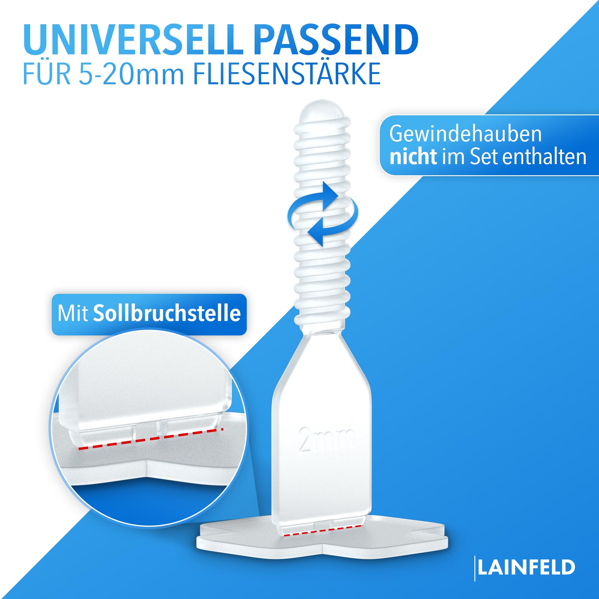 Fliesen Nivelliersystem 500 stk., 2mm Fugenbreite, Abstandshalter zum Fliesen Legen, Fliesenverlegehilfe Fliesenleger Werkzeug Fliesenkreuz 2 mm fliesenkreuze fugenkreuze keile nivelliersystem fliesen