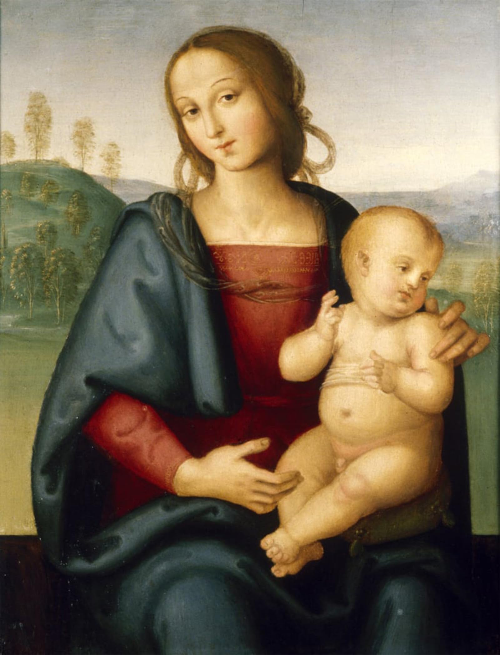 SERENDIPITP Abstract Painting Mural Print Picture Wall Decor Painting Lady and Child by Pietro Perugino Vintage Wall Artwork for Home Decor 60x90cm