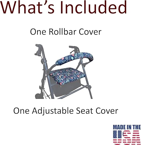 Miniatura 9 de Crutcheze Juego de fundas para asiento y respaldo con ruedas - Patrón de mariposa - Accesorio decorativo para andador para mujeres mayores