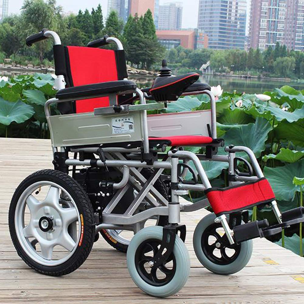 Wózek inwalidzki,Elektryczny składany starszy niepełnosprawny podwójny automatyczny akumulator tiowy czterokołowy stary skuter-nośność 100 kg składany