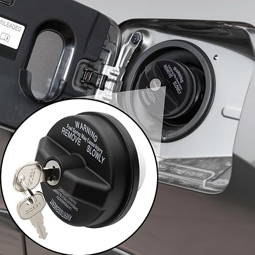Miniatura 7 de Tapa de gas con bloqueo, tapa del depósito de combustible con llave para Dodge Jeep Ram Cherokee Grand Cherokee Wrangler TJ LJ JK JKU JL JLU JT