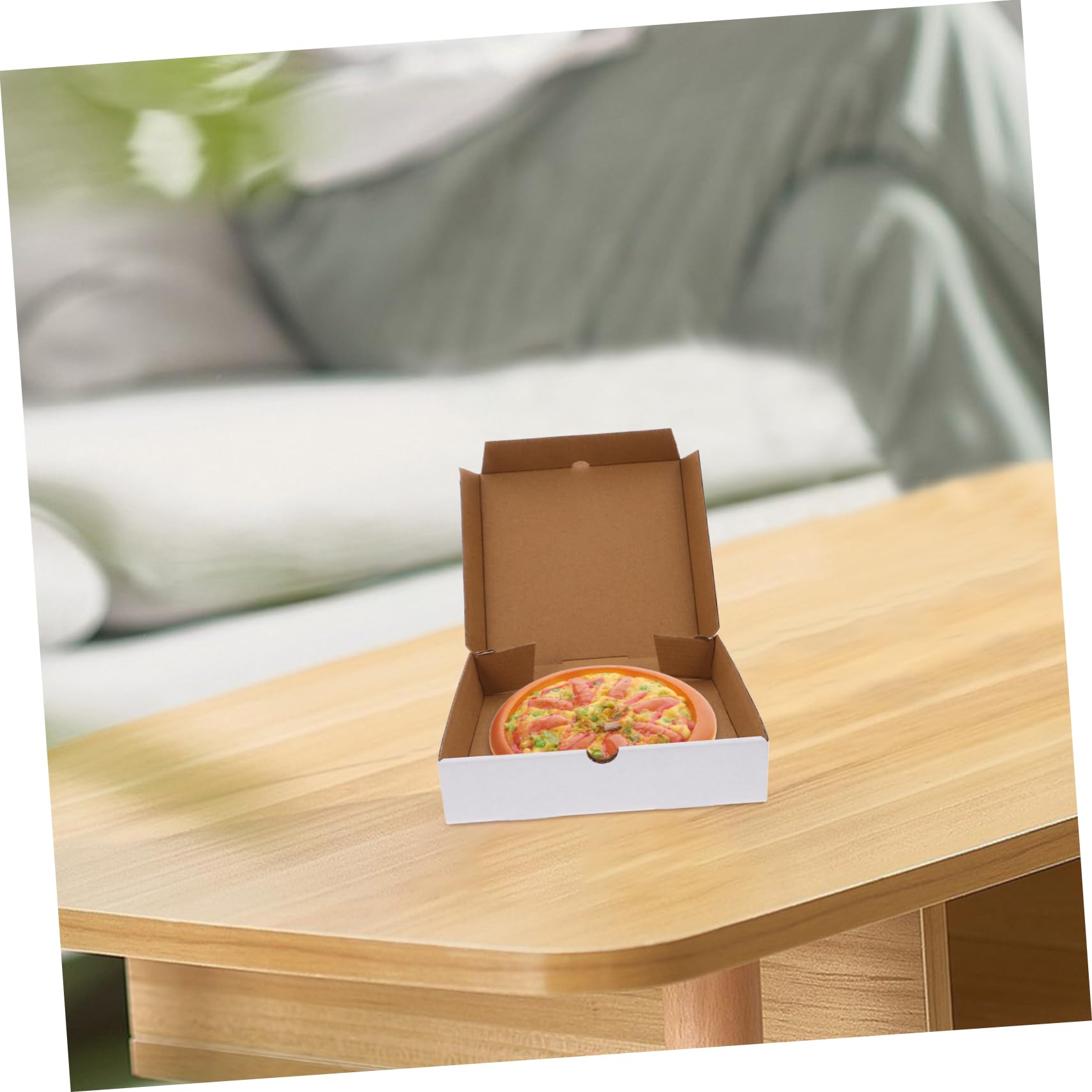ERINGOGO 30 Cajas de Cartón de Color Claro para Pizza de Papel Kraft Protección y Conservación de Frescura, Envases para Llevar Ideales para Pizza Pequeña y Pasteles