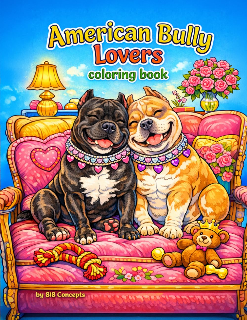 American Bully Lovers Coloring Book: A coloring book for true American Bully lovers of all ages