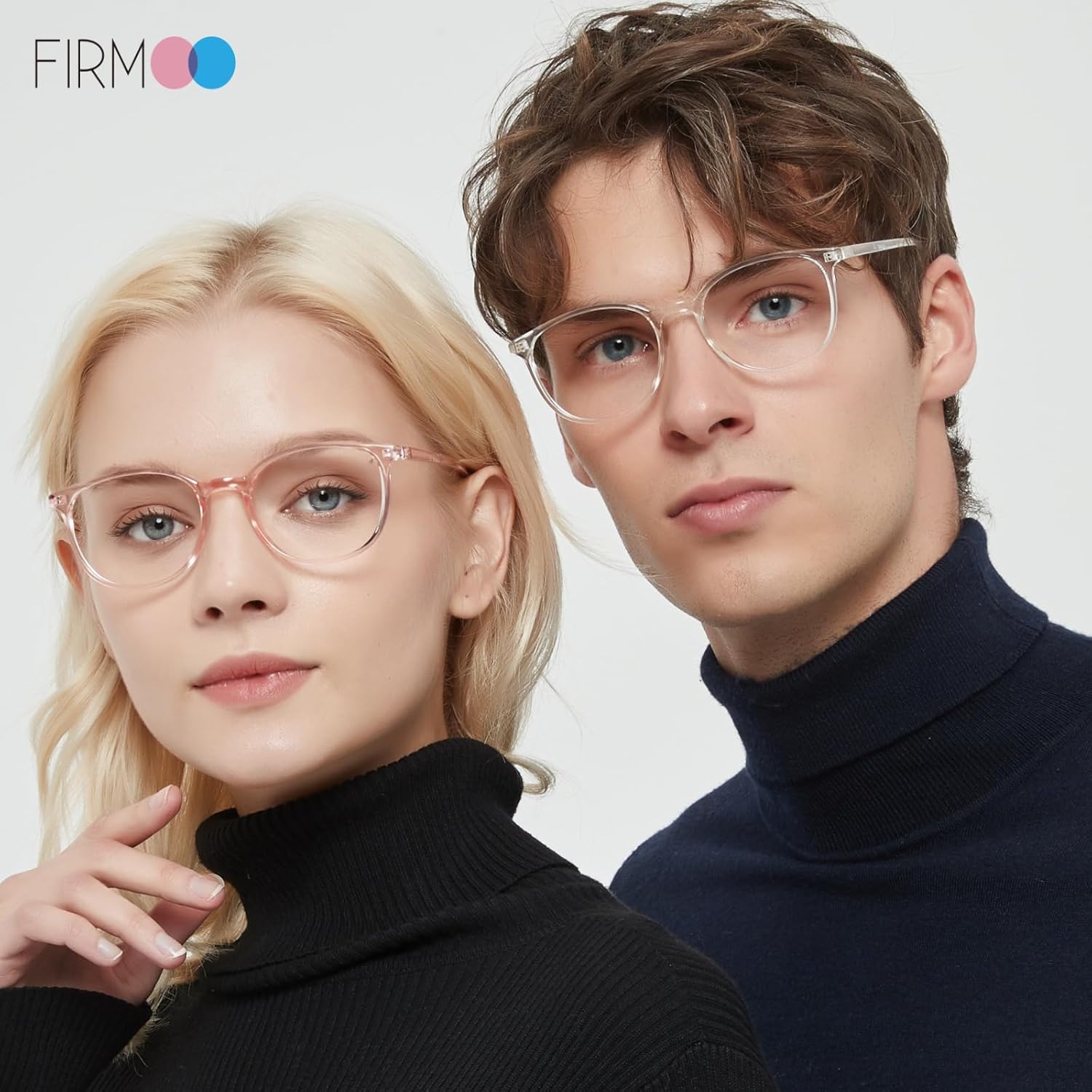 Firmoo Classic Square Blue light Blocking Computer/TV Reading Glasses,Glare Free Readers,Lightweight Plastic Frame Unisex Women/Men(Clear Frame)