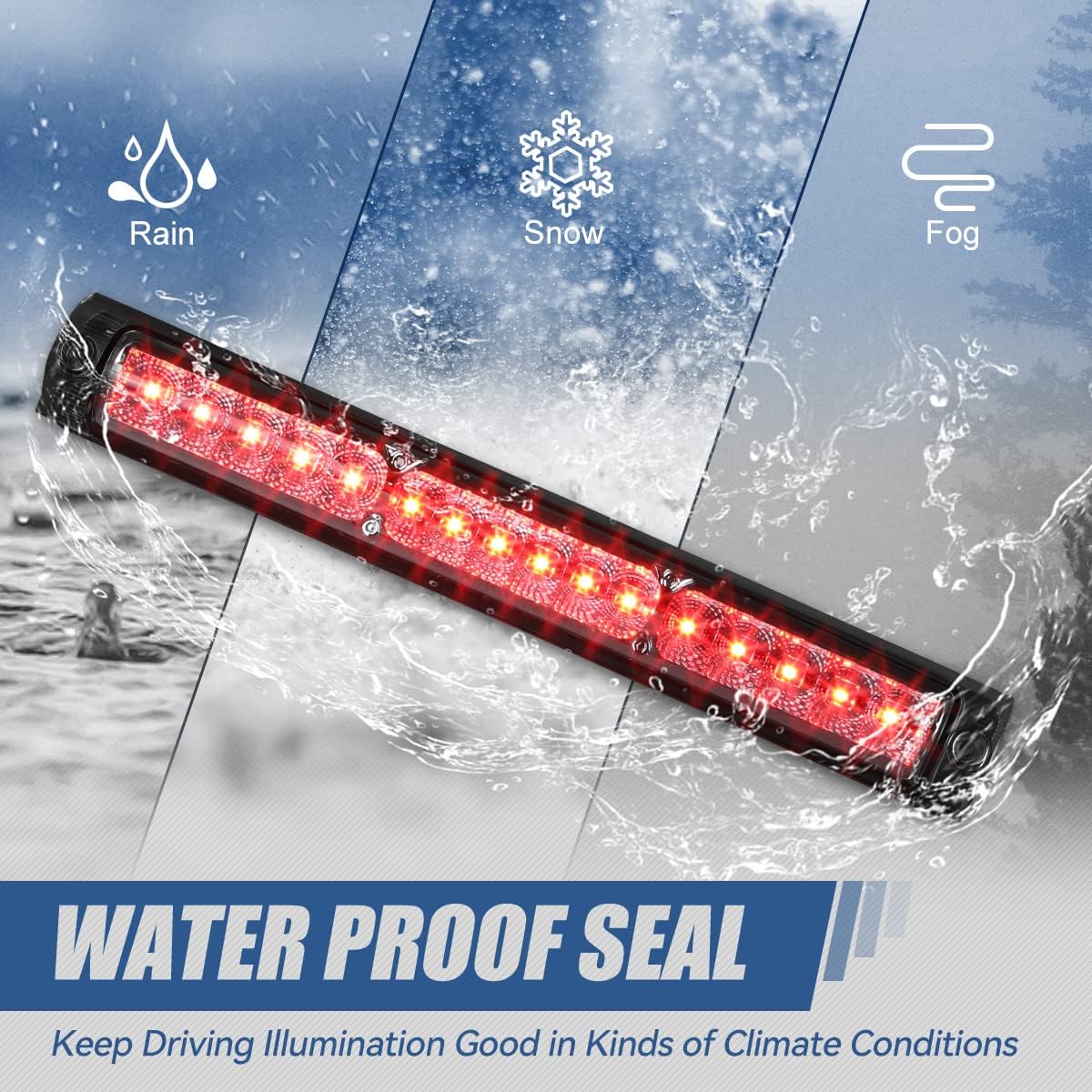 Auto Dynasty Full LED 3rd Third Tail Brake Light High Mount Stop Lamp Compatible with 1997-2003 Ford F-150/1997-1999 F-250/2004 Heritage