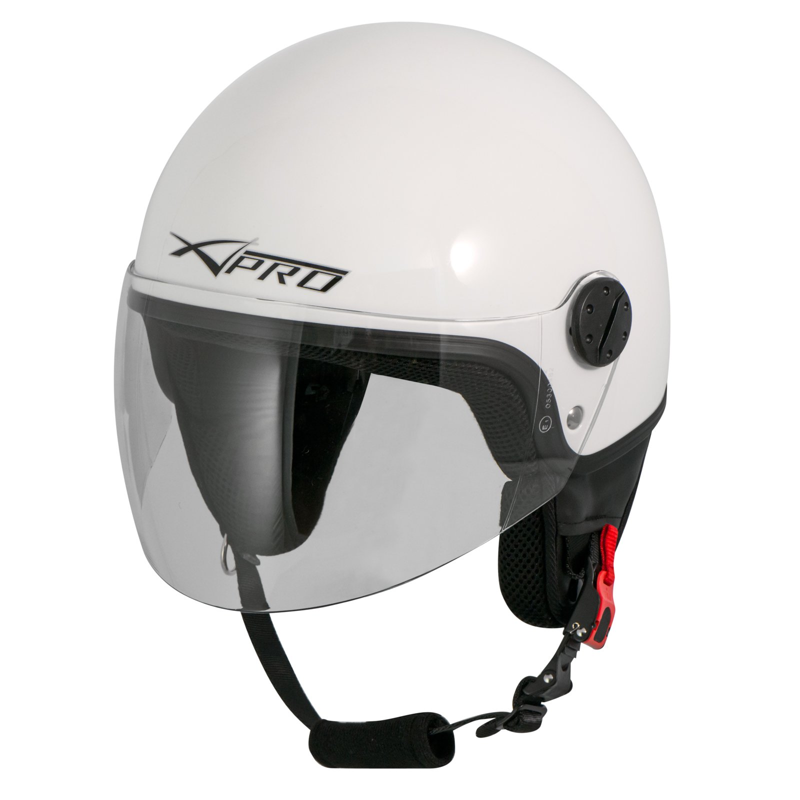 Casco Jet Demi Scooter Moto Omologato ECE 22 Visiera Antigraffio Bianco L
