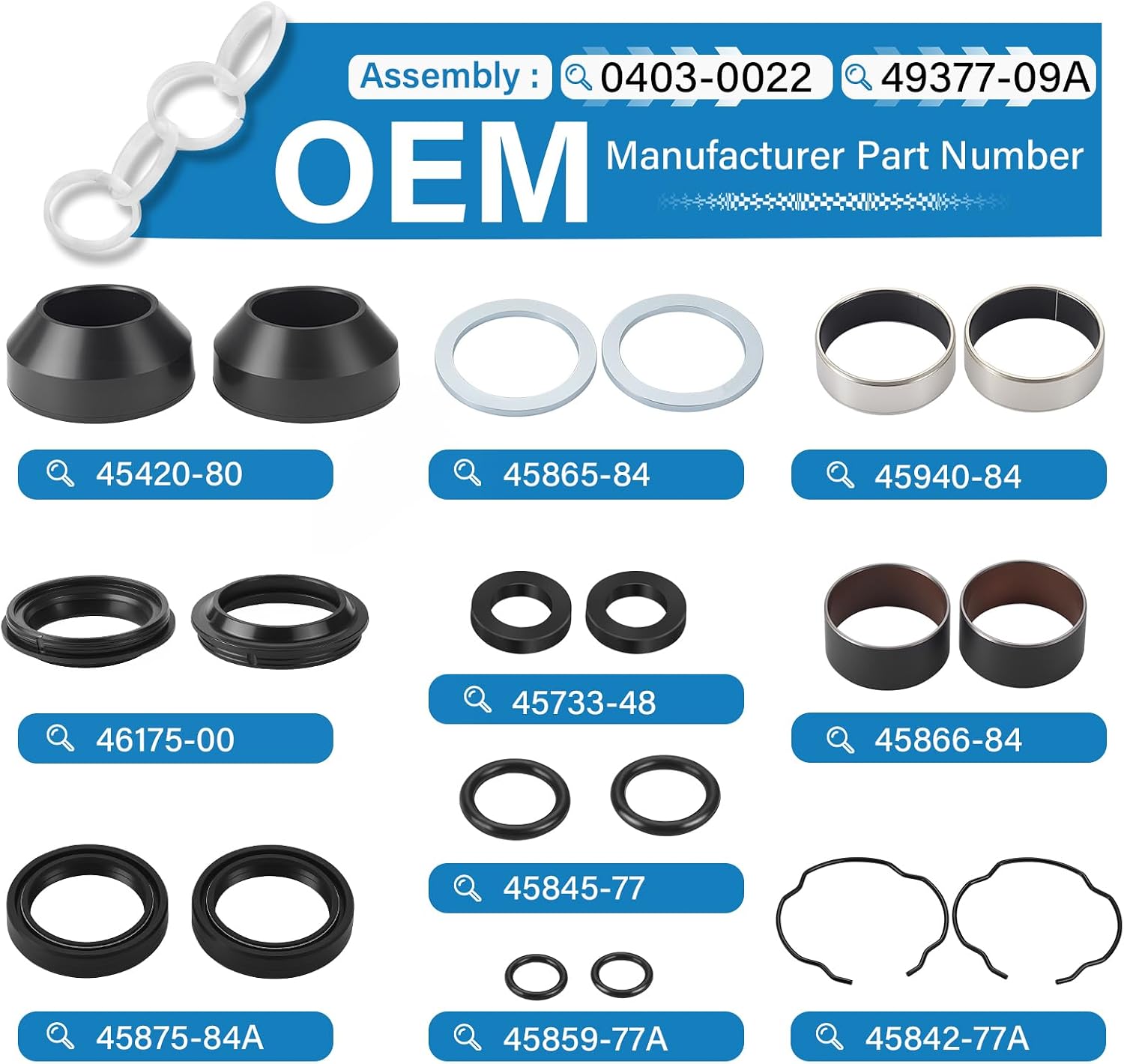 41mm Front Fork Leg Rebuild Kit for FXDWG FXS FLS FLTRX FLHX Softail Standard Wide Glide 1991-2017