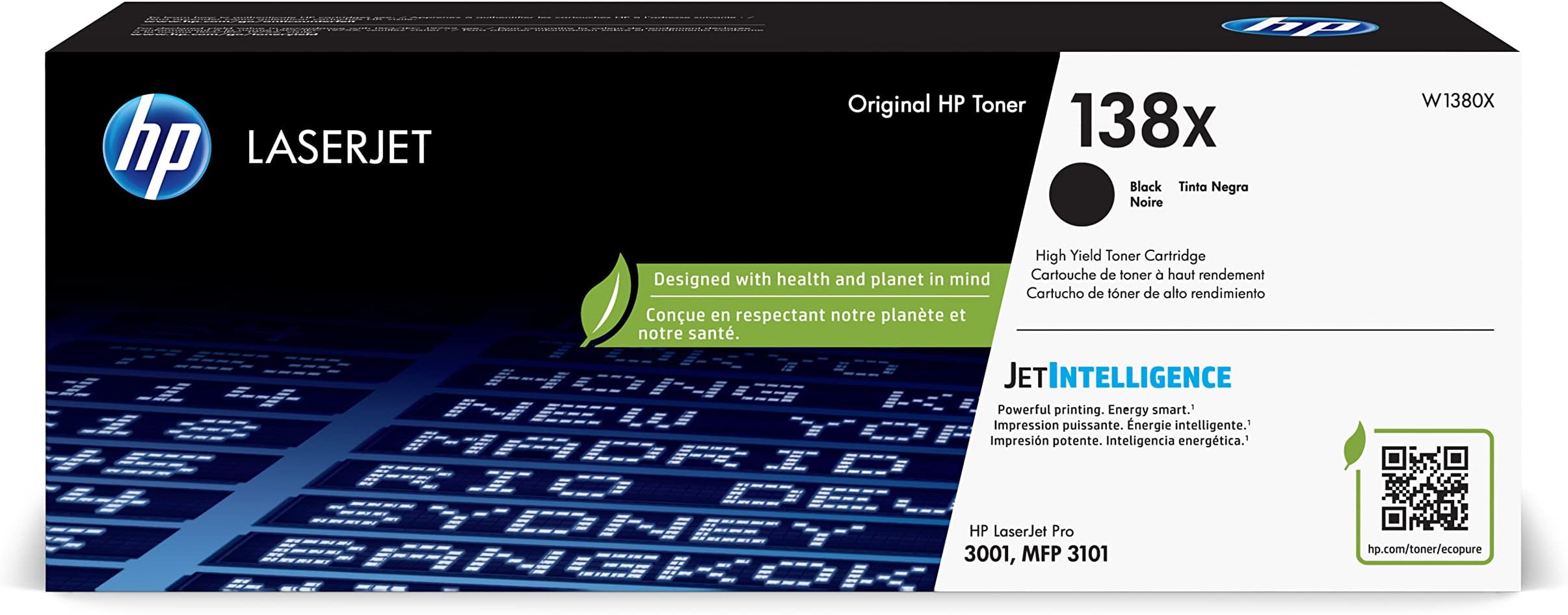 HP Original 138X Black Laserjet Toner Cartridge | This Cartridge Works with: Laserjet Pro 4001, MFP 4101 | W1380X