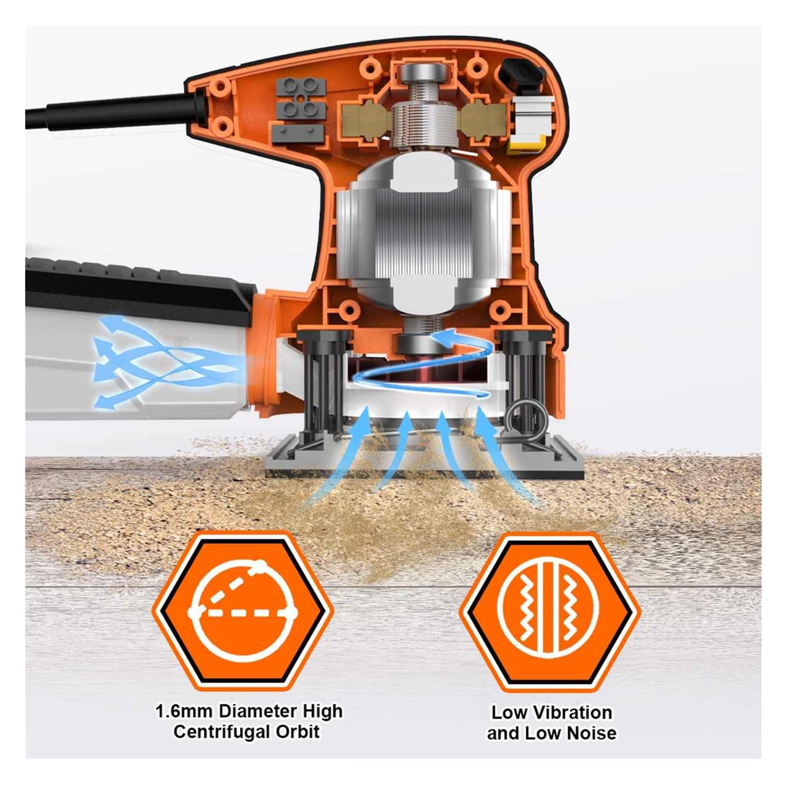 Lucidatrice, 14000 R/min 260W Levigatrice elettrica Smerigliatrice for legno Lucidatura elettrica Levigatrice for fogli