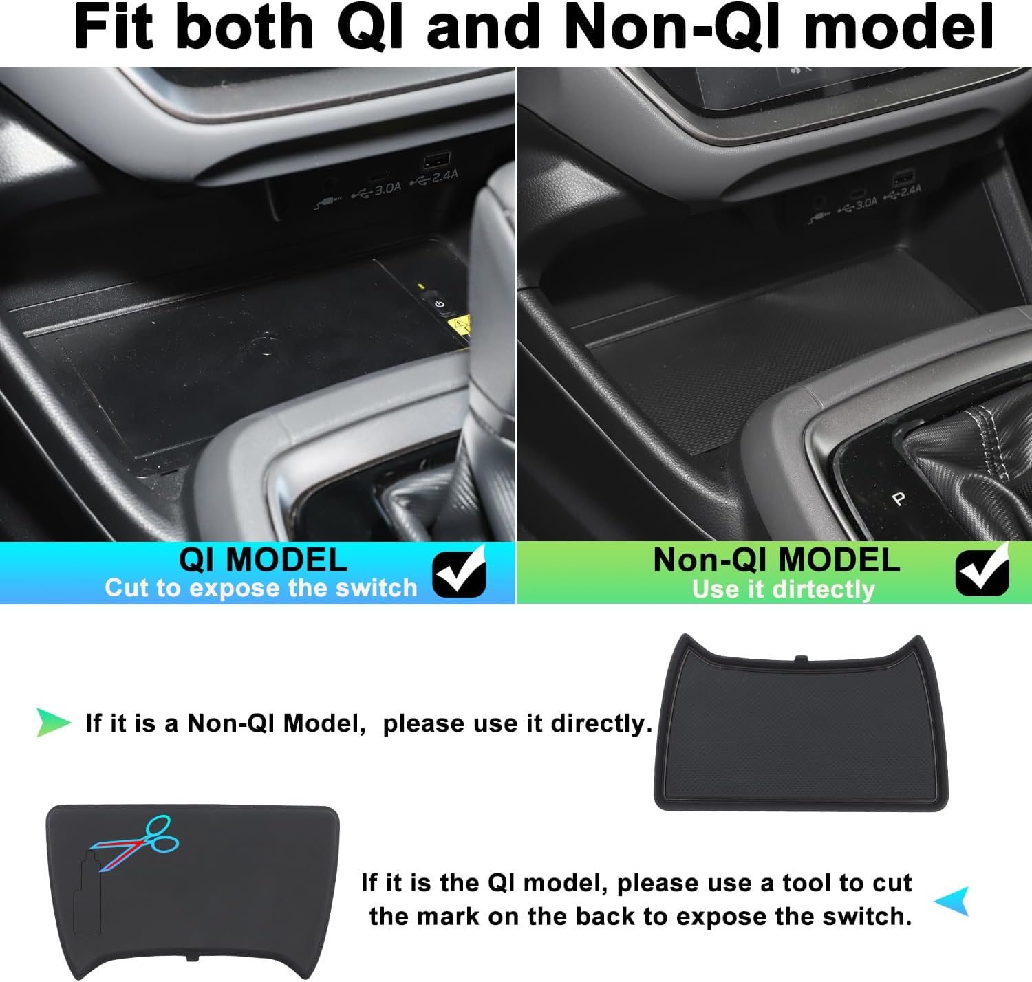Center Console Liner for Subaru Crosstrek Accessories 2024 2025 2026, for Impreza Cup Holder Mat, Coaster Trim, Non-Slip Dust Interior, Door Slot Pad, Rubber Decoration Insert (20pcs, Black)