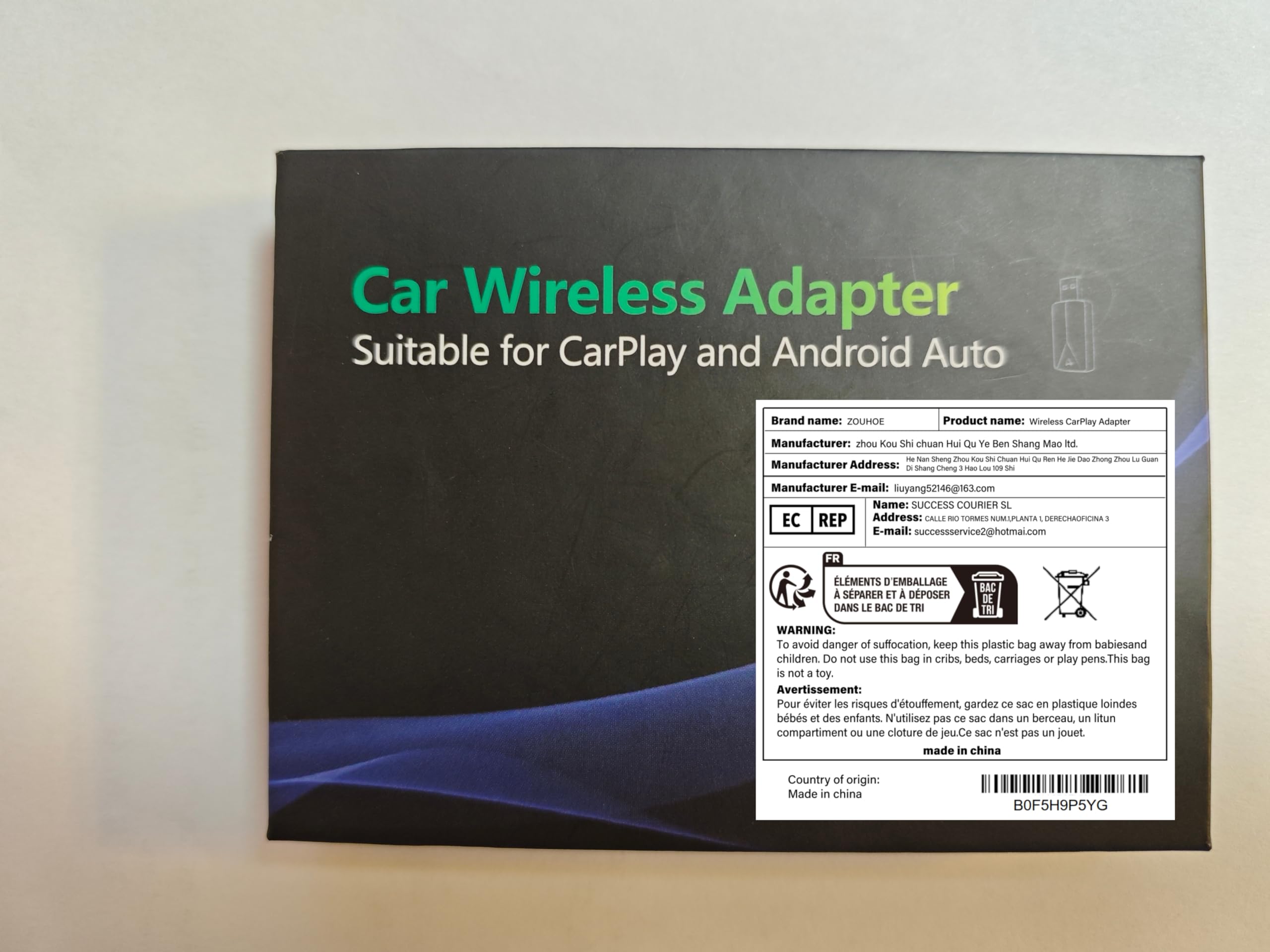 Adattatore CarPlay Wireless – Adattatore Android Auto Wireless, Wi-Fi 5,8GHz Plug & Play, Mini e Stabile, iOS 10+/Android 10+, Connessione Automatica Rapida per Auto dal 2016 in poi (11 Pezzi)