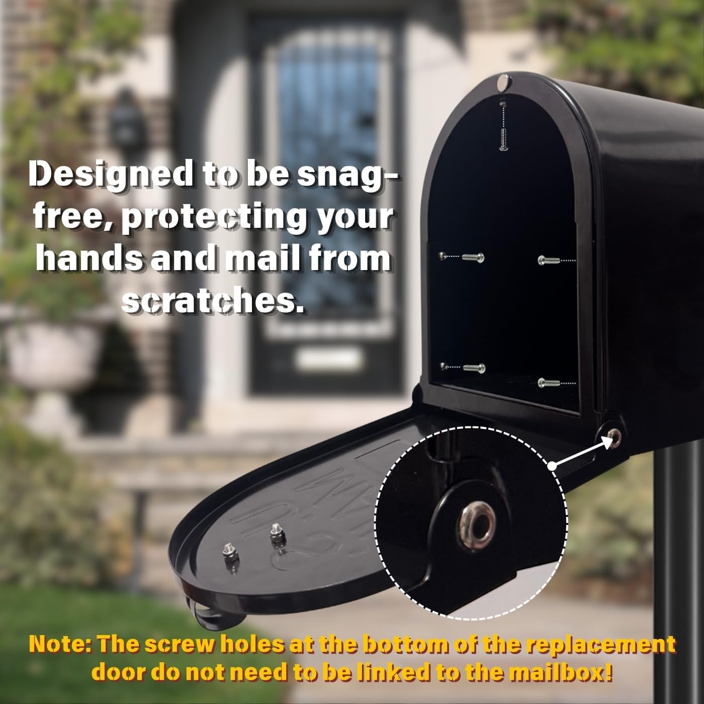 6 1/4" Mailbox Door Replacement - Secure Screw-in Design - Heavy Duty Galvanized Steel Mailbox Door Repair Kit for Brick, Stone & Standard Curbside Mailboxes, Includes Reflective Numbers