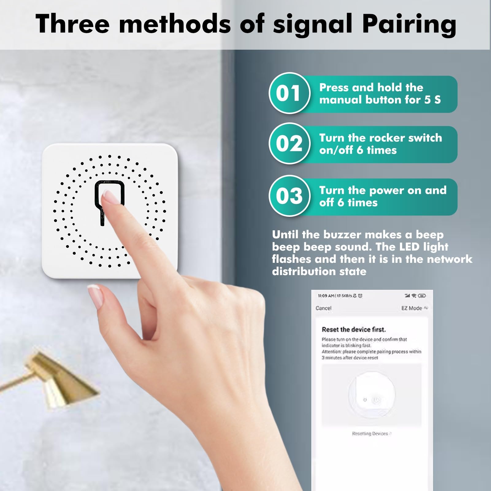 proAMEDEN Interruttore intelligente WiFi 16A, MINI Smart Switch Wifi, Modulo interruttore, App Tuya/SmartLife, Compatibile con Alexa, Google Home, (1/un Bianco