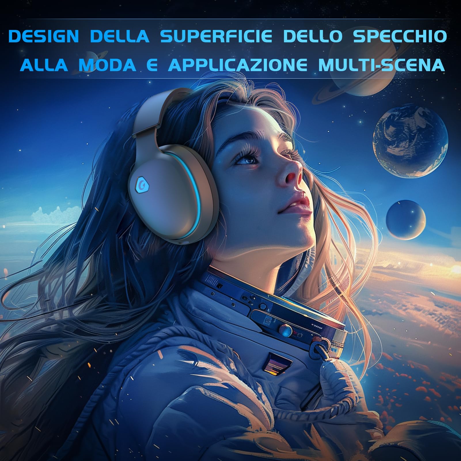 Gvyugke Cuffie da gioco wireless da 2,4 GHz per PC, PS5, Mac, Switch, audio surround 7.1, Bluetooth 5.3, cuffie da gioco senza fili, con microfono, 3,5 mm, per serie Xbox