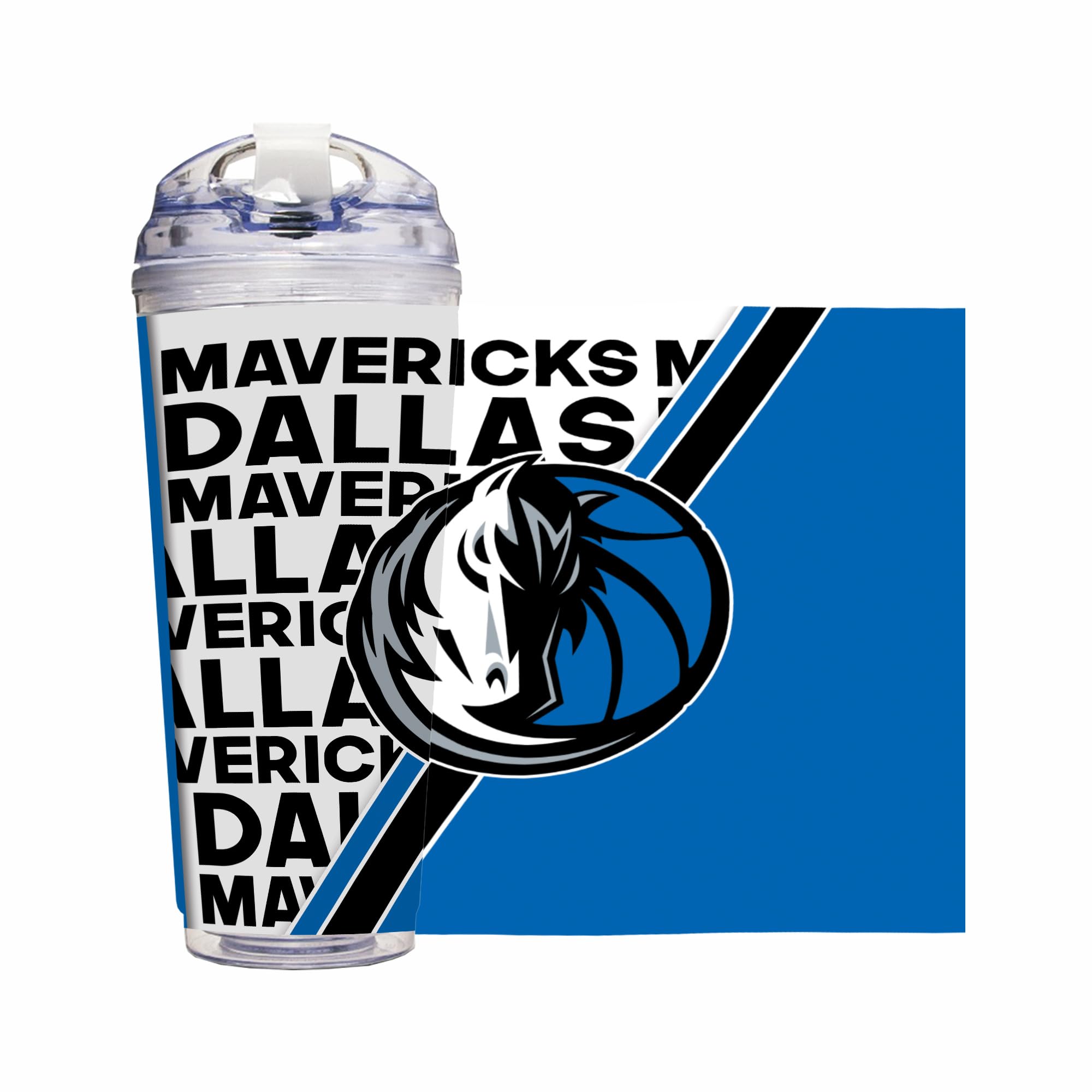 Gobelet Dallas Mavericks 710 ml avec paille pour voiture et bureau