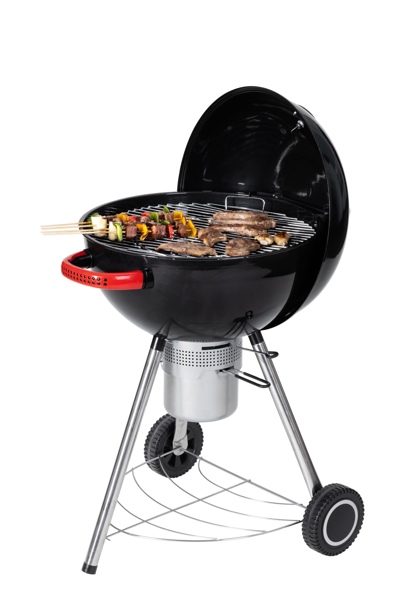Tarrington House Kugelgrill Tatum, Holzkohle, Standgrill Kohle, Ø 57 cm, Stahl, mit Grillrost und Räder, abnehmbarer Aschenbecher, schwarz