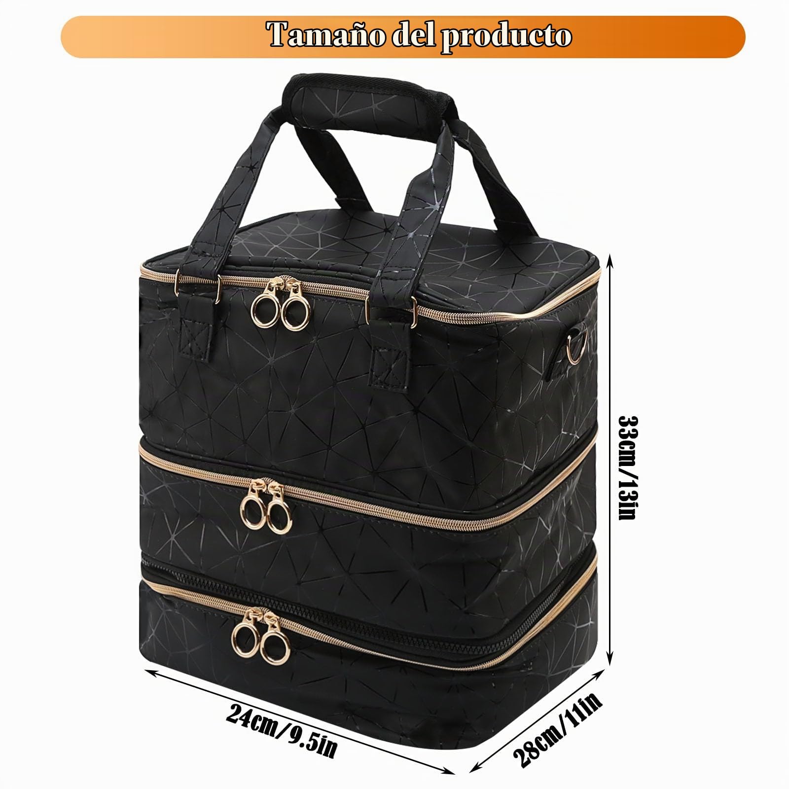 3 Niveles Bolsa de Manicura para 84 Botellas + Lámpara UV