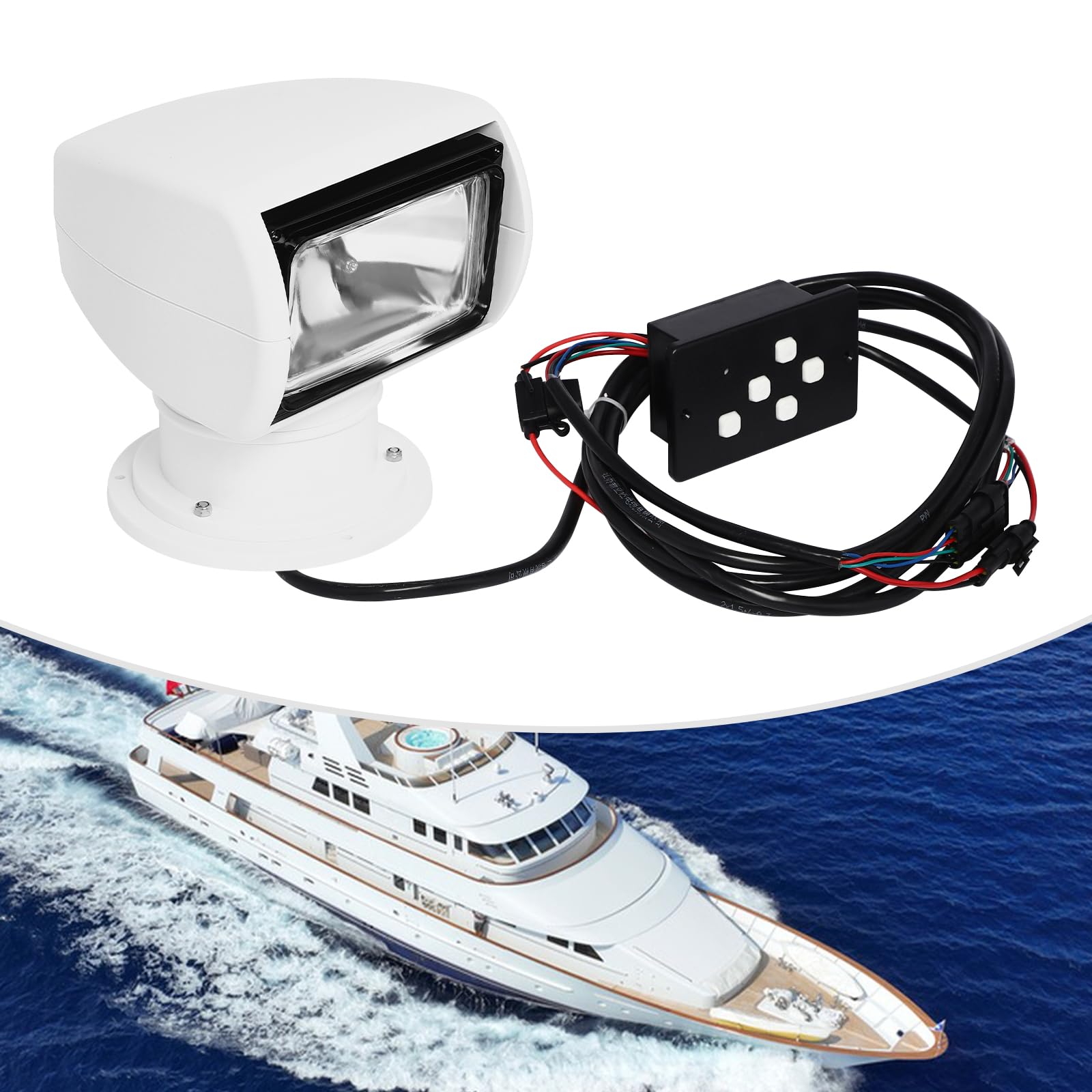 Projecteur de recherche de bateau télécommandé 100 W Phare télécommandé pour bateaux avec télécommande