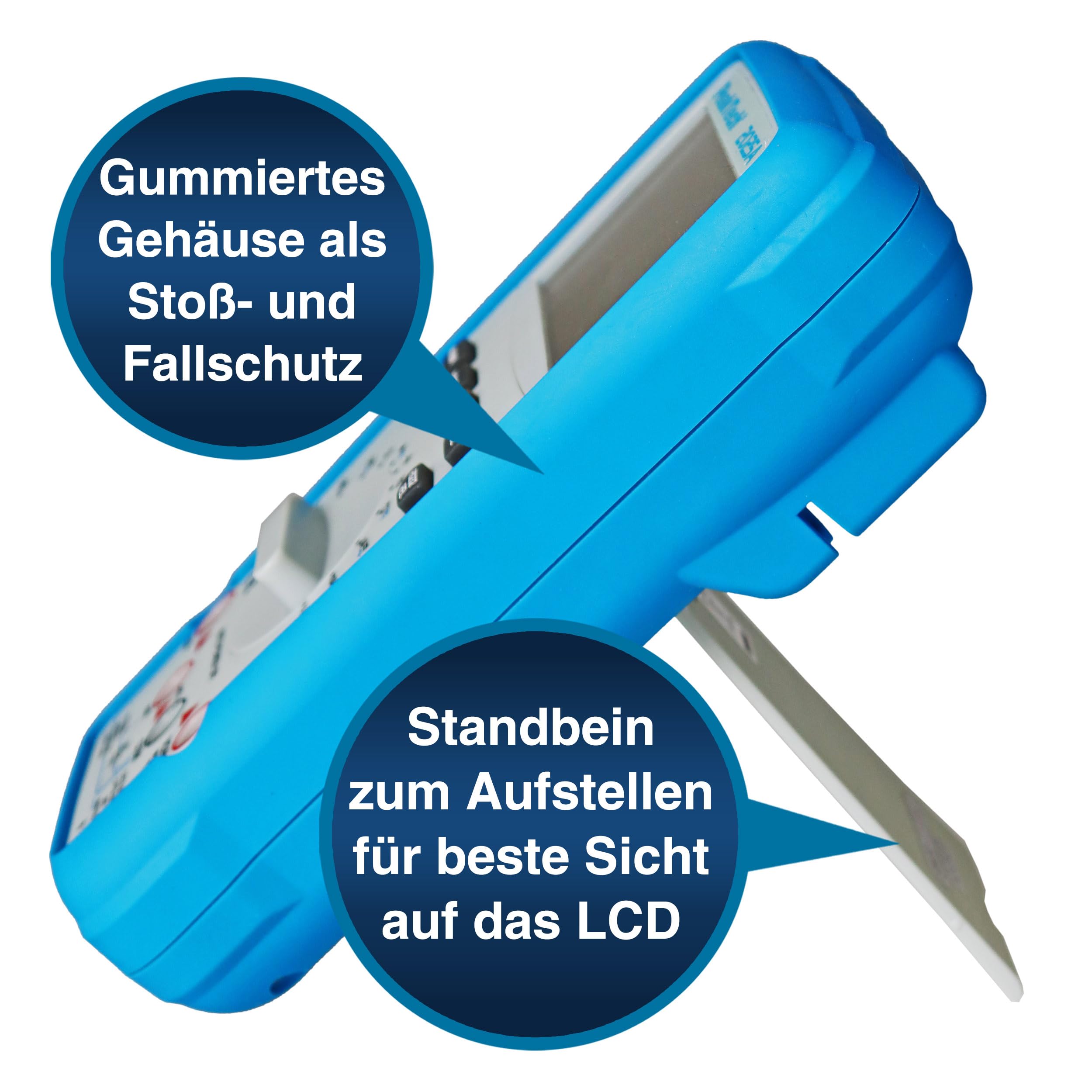 PeakTech P 2005 A – Digital Multimeter mit LCD-Anzeige – Strommessgerät mit 2000 Counts – Profi-Messgerät für Elektriker mit Auto-Hold Funktion – CAT III 1000V – Blau