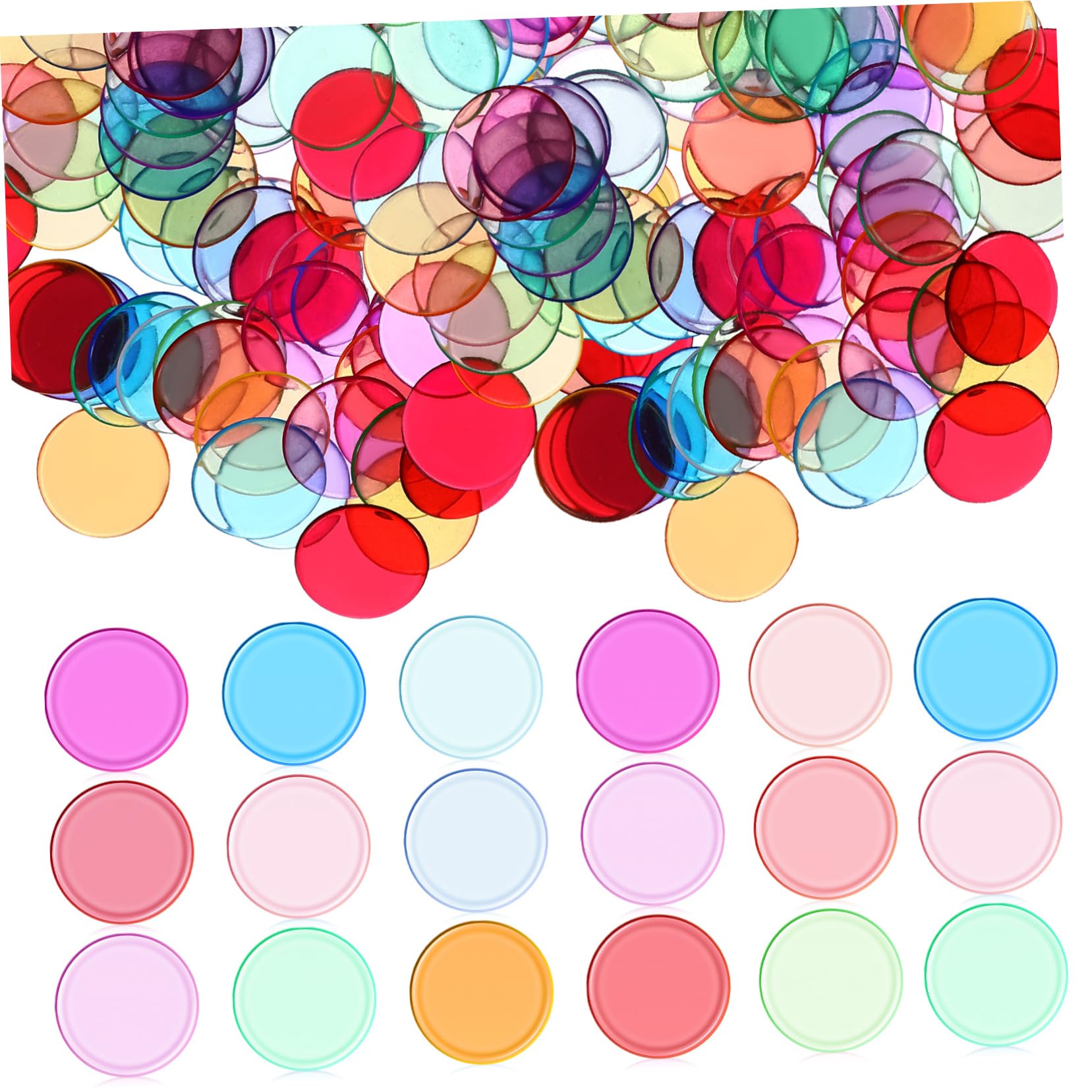 SUPVOX 300Pcs Bingo Chips Plastic Round Markers for Bingo Game Counting Games and Math Practice for Enhanced Play Experience