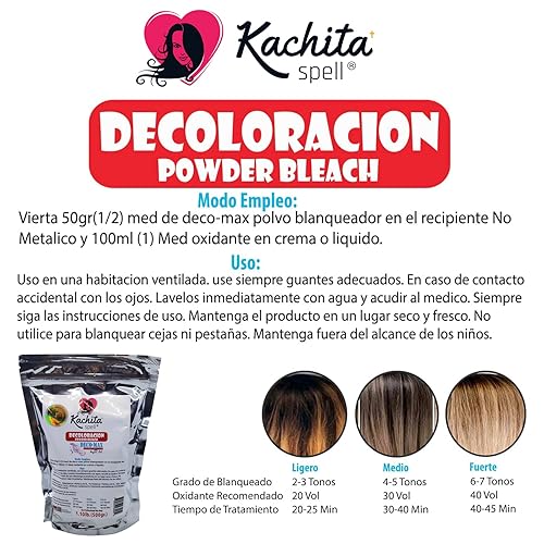 Miniatura 5 de Kachita Spell Superior - Aclarador en polvo para el cabello, decoloraciones, balayage y reflejos Blue Deco-Max Extra Strength Decoloracion sin