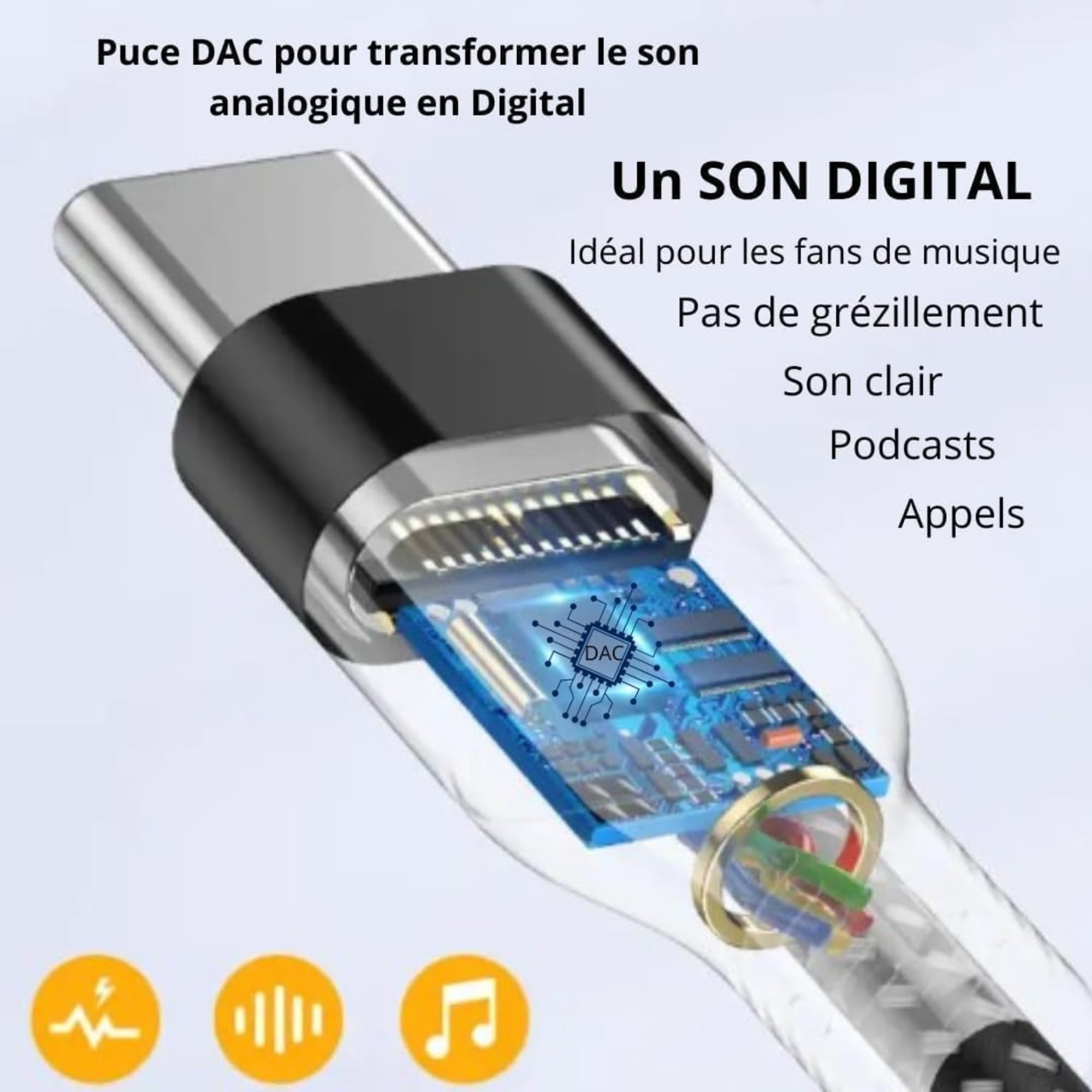 Clem Tech - Adaptateur USB C Jack, Prise USB C vers Prise Casque 3,5mm, Convertisseur Câble USBC vers Ecouteur Compatible avec Samsung Galaxy, MacBook Pro, Huawei, Honor..