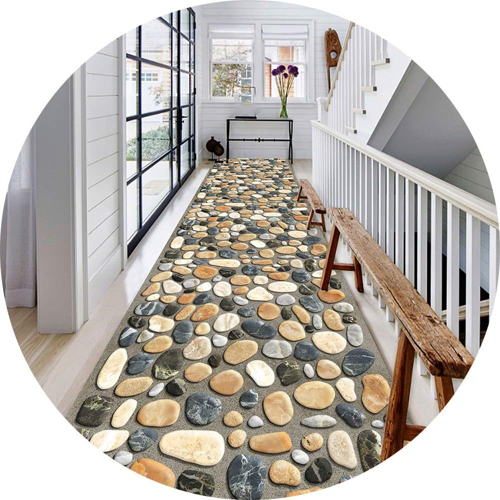 Tapis de passage d'entrée d'allée moquettes motif de pierre tridimensionnel