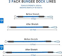 Vista 4 de Accesorios para barco de línea de muelle bungee - Pontón, moto acuática, accesorios de kayak con clip de acero inoxidable 316