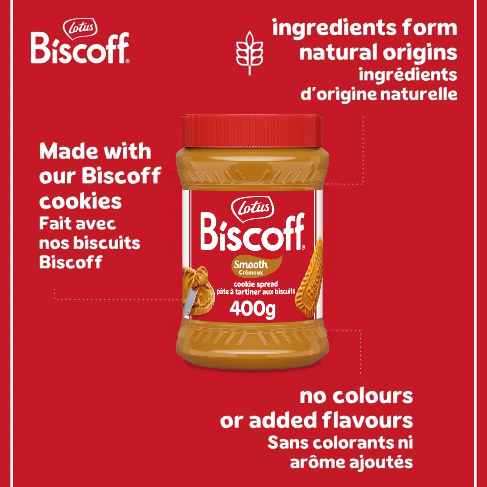 Lotus Biscoff - Sweet Spread - Smooth - 400g - Pack of 1 - 5