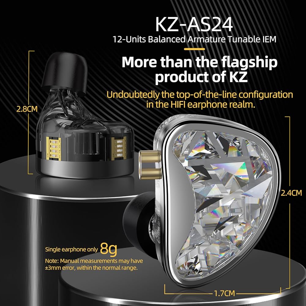 KZ AS24ハイブリッド型HIFIインナーイヤーモニター Amazon.co.jp: LINSOUL KZ AS24ハイブリッド型HIFI