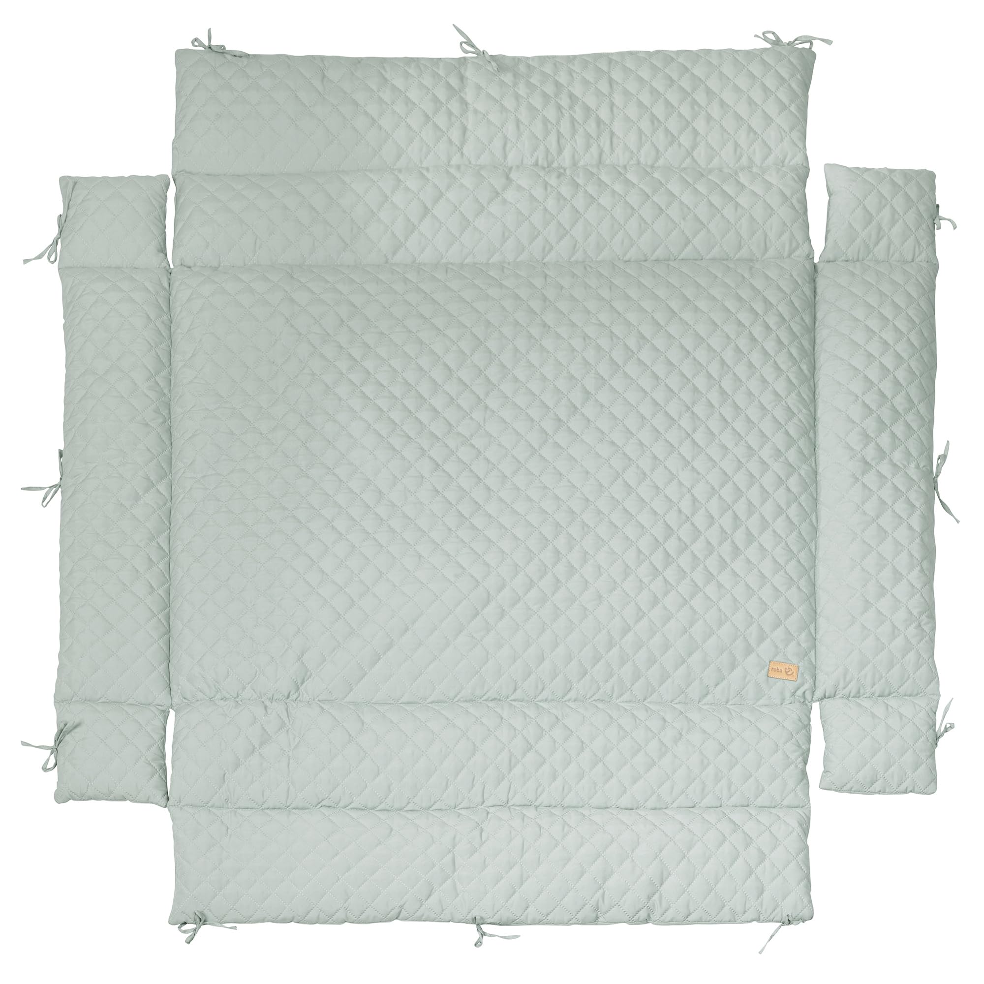roba Laufgittereinlage "roba Style" für Laufgitter 75 x 100-100 x 100 cm - Gesteppte Einlage mit Seitenpolsterung - Frosty Green