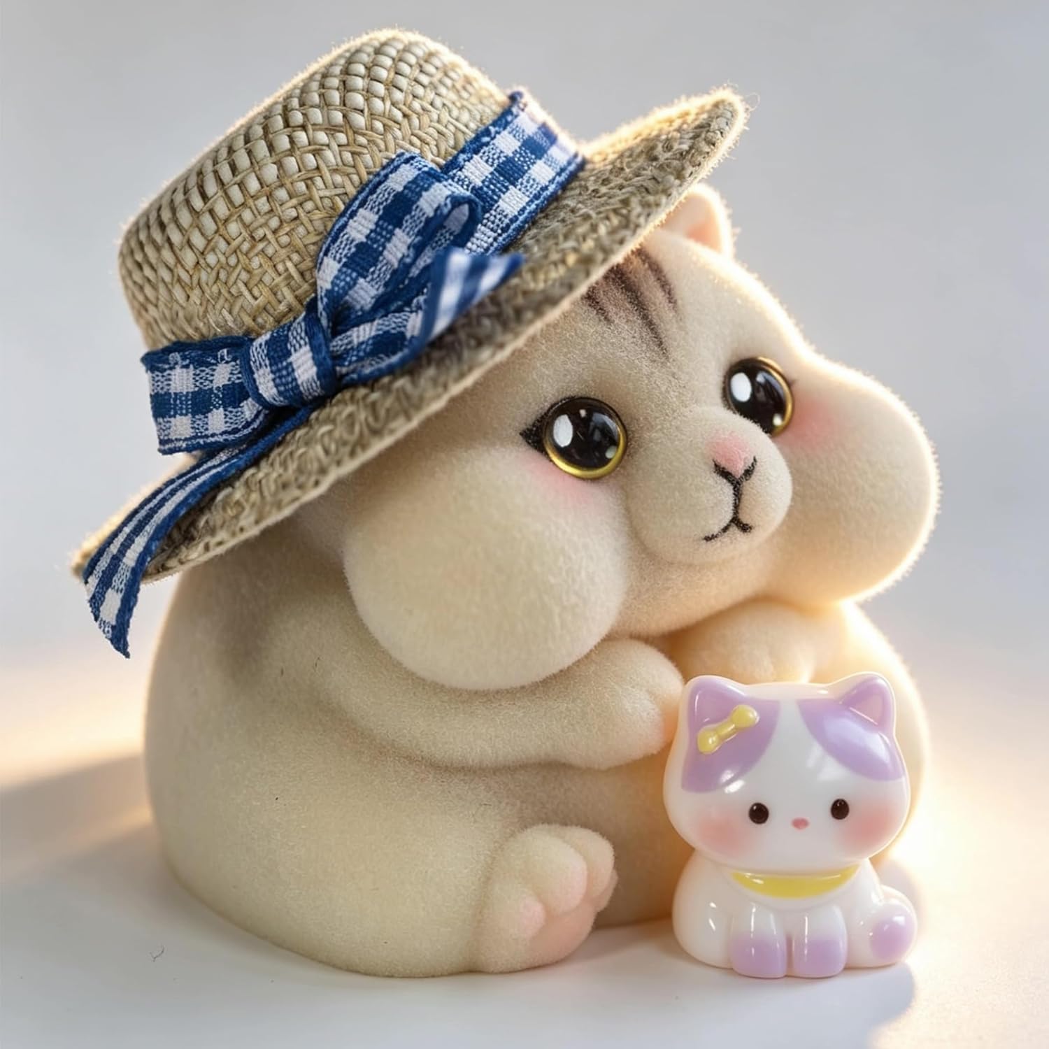 Handmade Taba Squishy Cat Baby Toy - Realistic Silicone Fidget Toy, Ultra-Soft Mochi Sensory Stress Relief, Cute Animal Anxiety Companion (Fat Tabby)