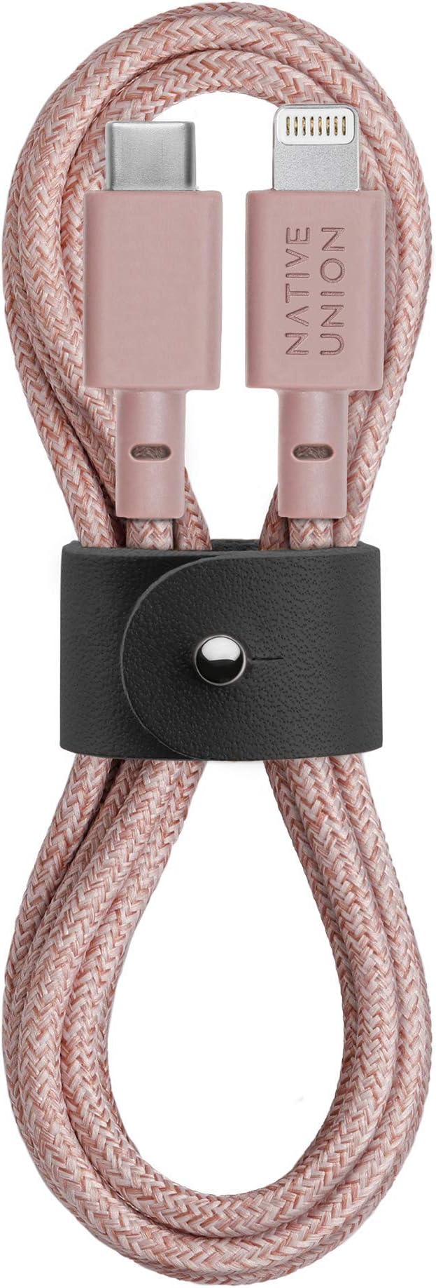Belt Cable USB-C to Lightning - 4ft Ultra Strong Reinforced Cable [MFi Certified] for iPhone 14, iPhone 13 and More (Pink)