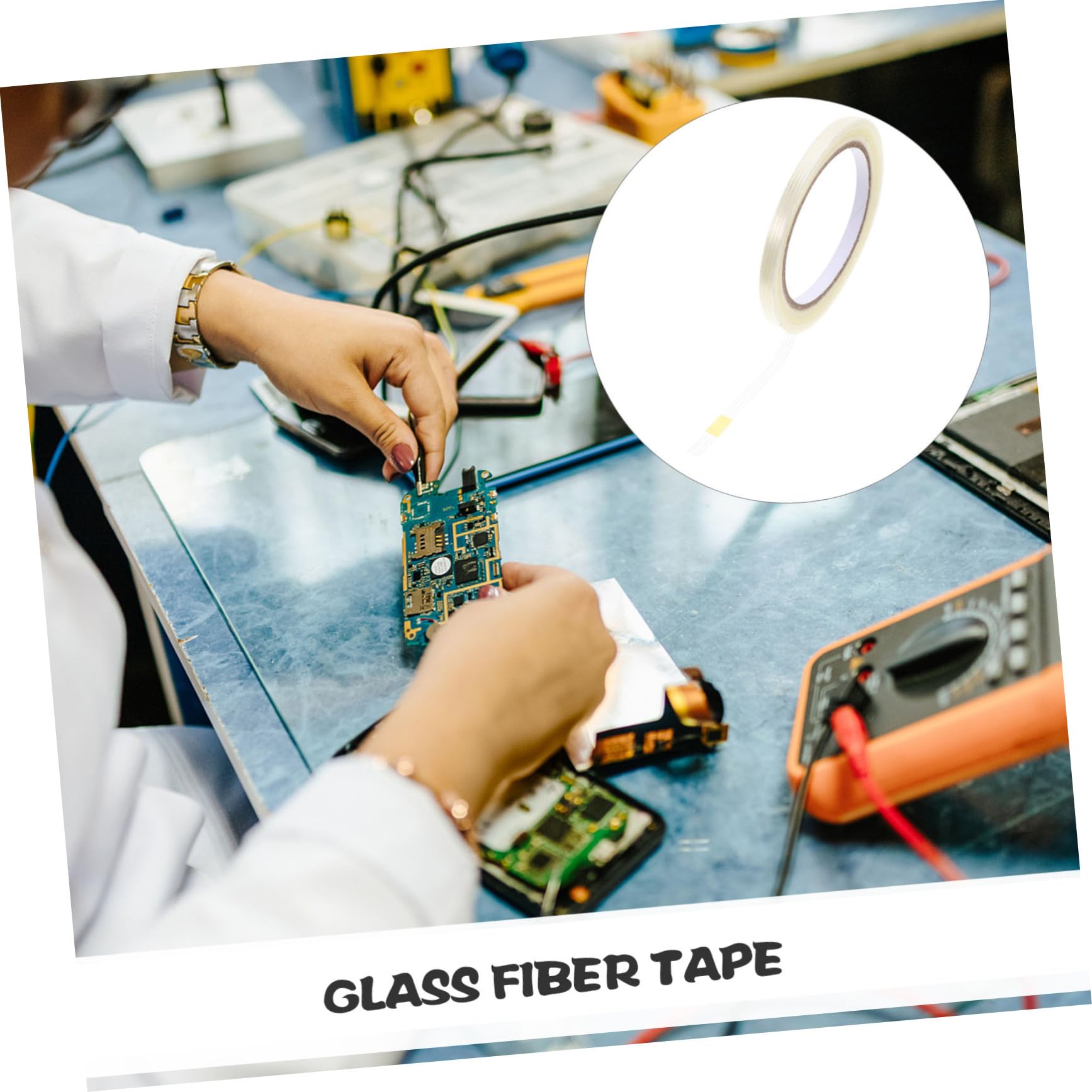 Transparentes Glasfaserband 6 Rollen 1cm Breit Stark Haftend und Reißfest für Bündelung und Modellspielzeug