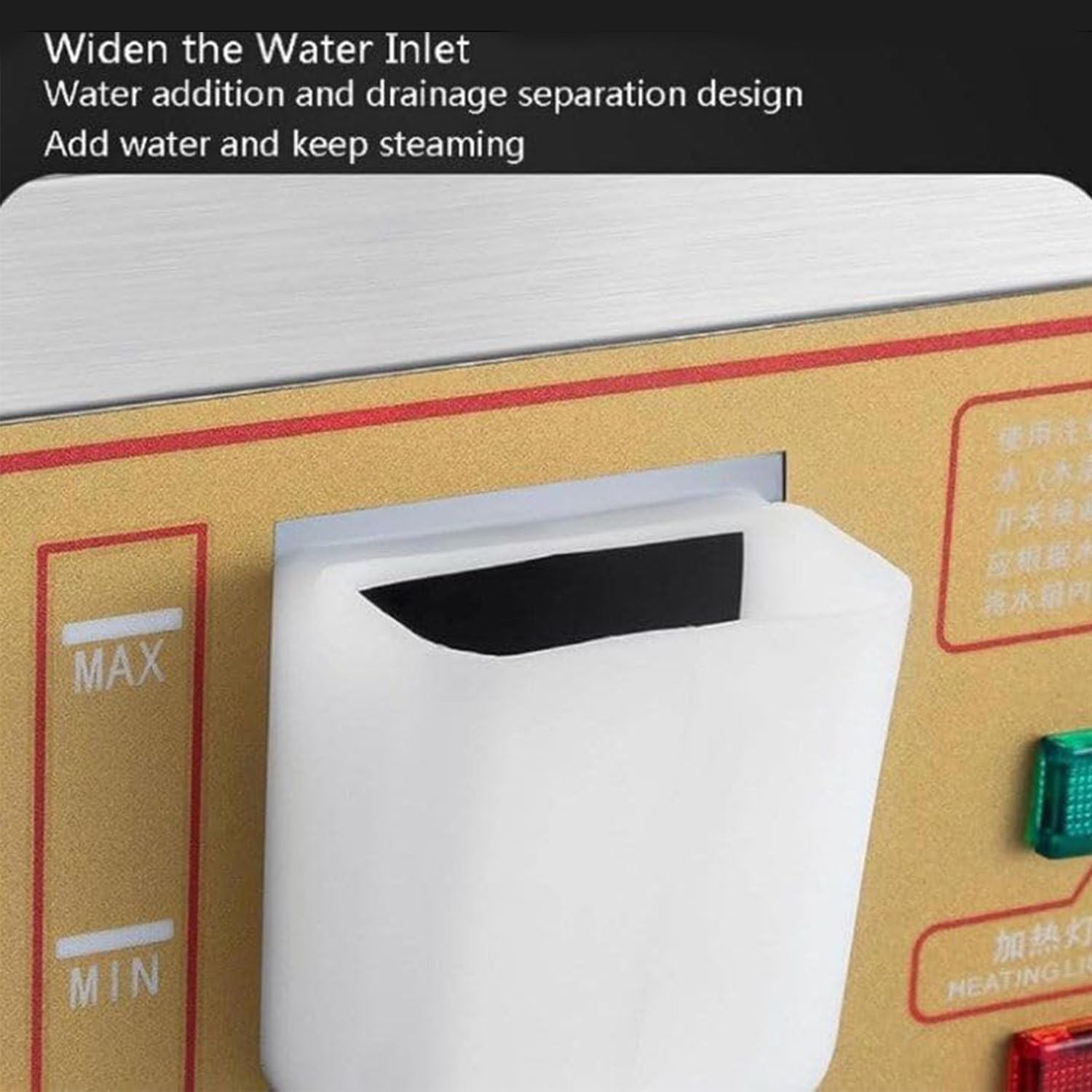 Electric Dim Sum Steamer,Commercial Electric Steamer,with Dry Boiling Alarm and Independent Water Supply System,30-110℃ Constant Temperature Adjustment,for Cooking 6holes