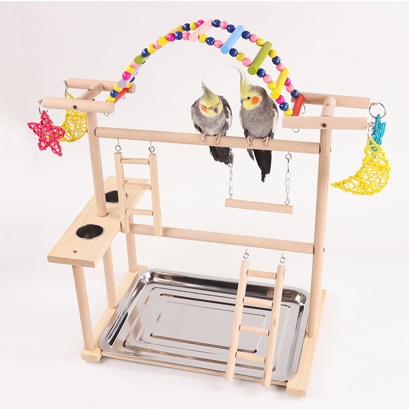 Fenteer Parco Giochi per Pappagalli, Supporto per Pappagalli per Parrocchetti, Piccoli Uccelli, Inseparabili